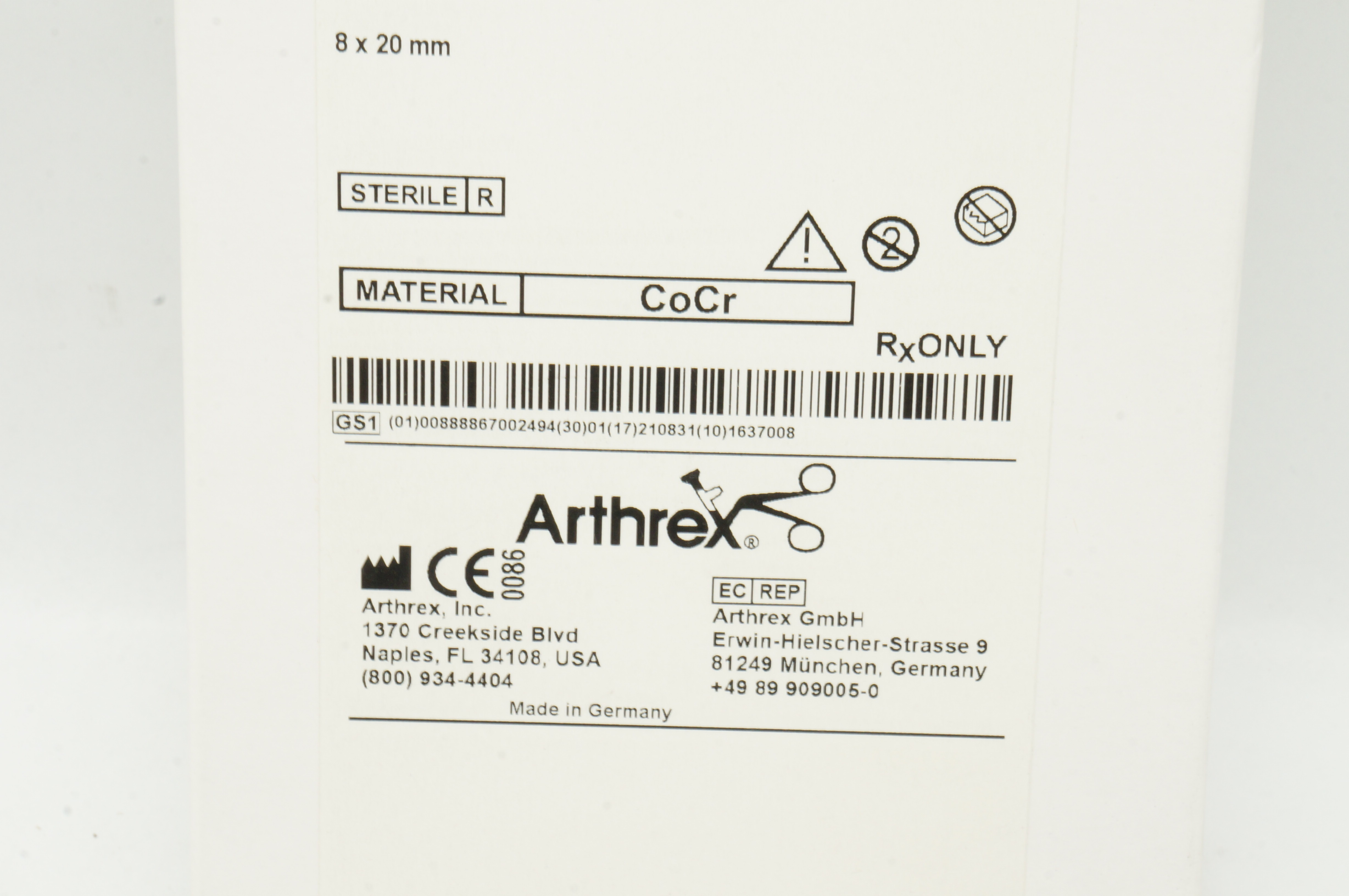 Arthrex AR-1008 Spiked Ligament Staple 8 x 20mm (x)