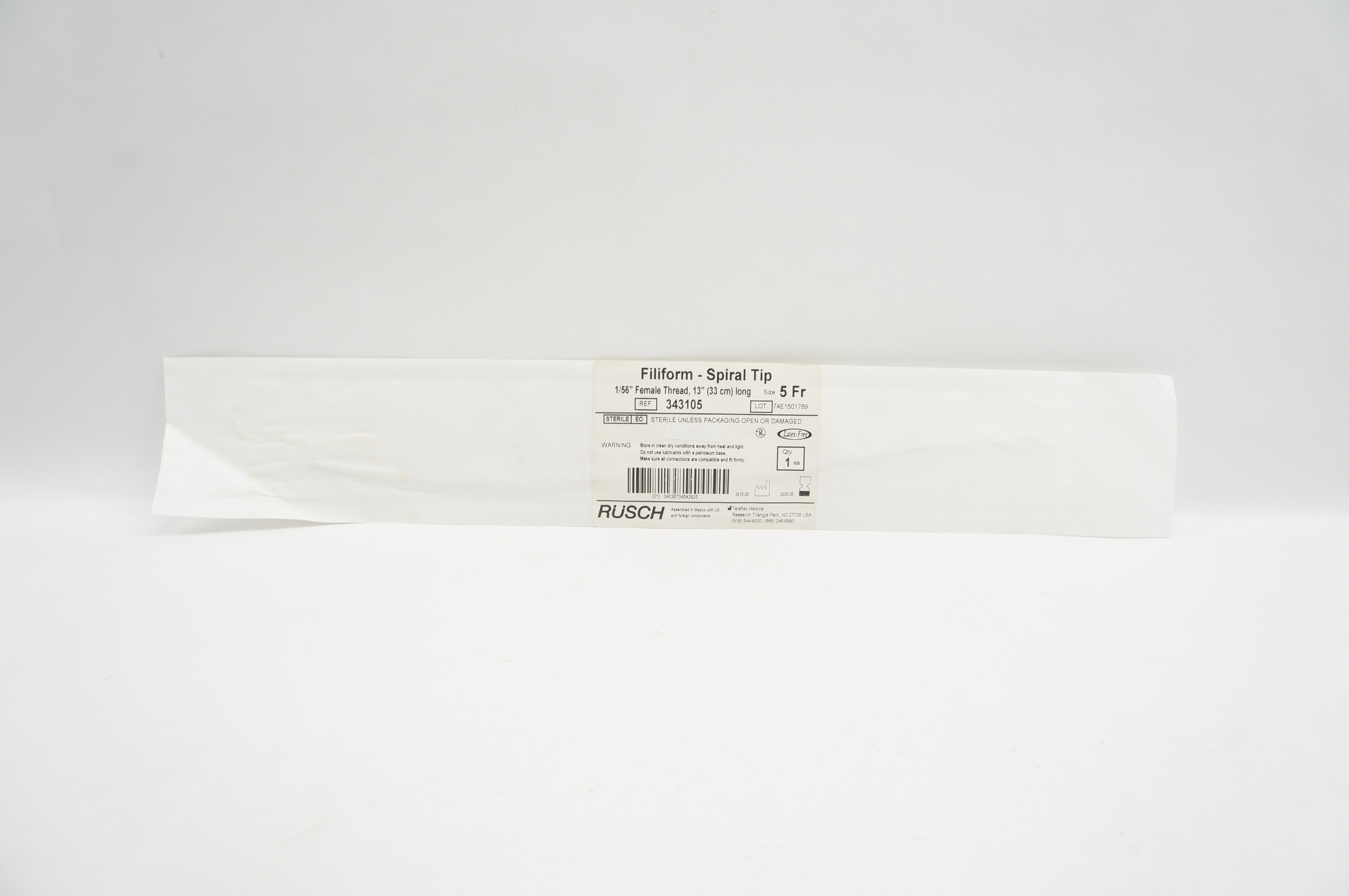 Teleflex 343105 Filiform Spiral Tip 1/56inch Female Thread, 13inch Long, 5Fr (x)