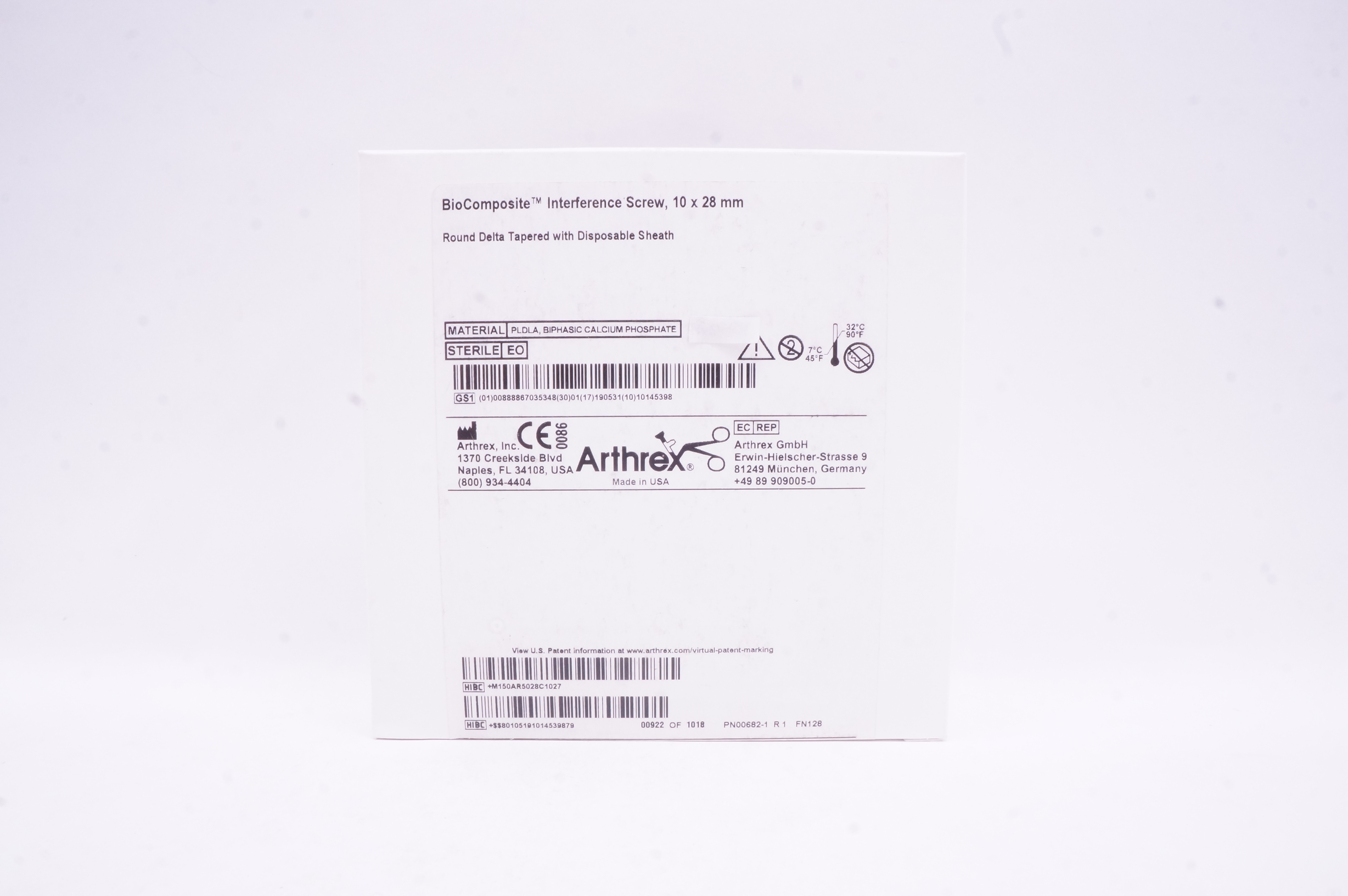 Arthrex AR-5028C-10 BioComposite Interference Screw 10 x 28 mm (x)