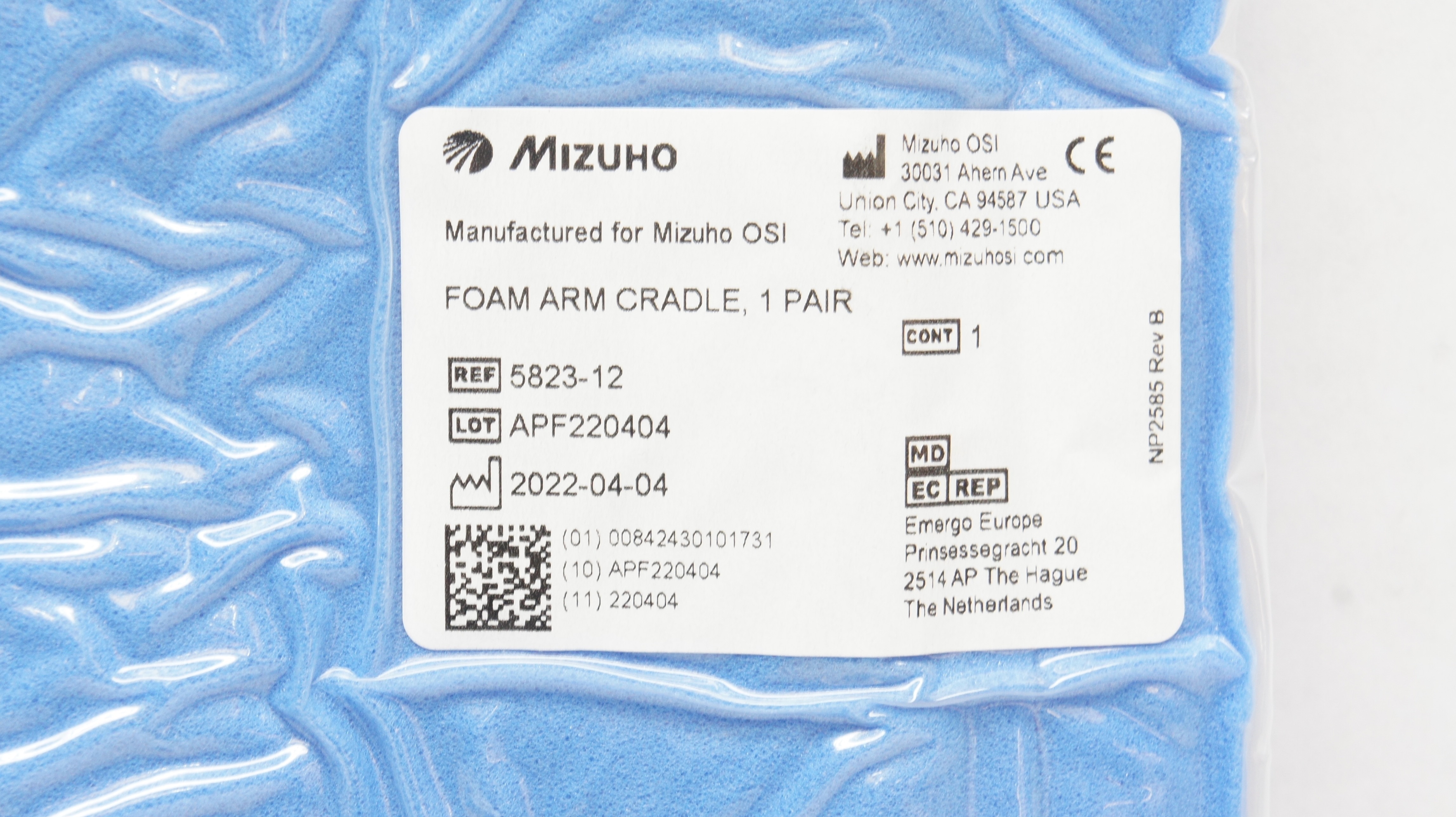 Mizuho OSI 582312 Foam ARM Cradle, 1 Pair