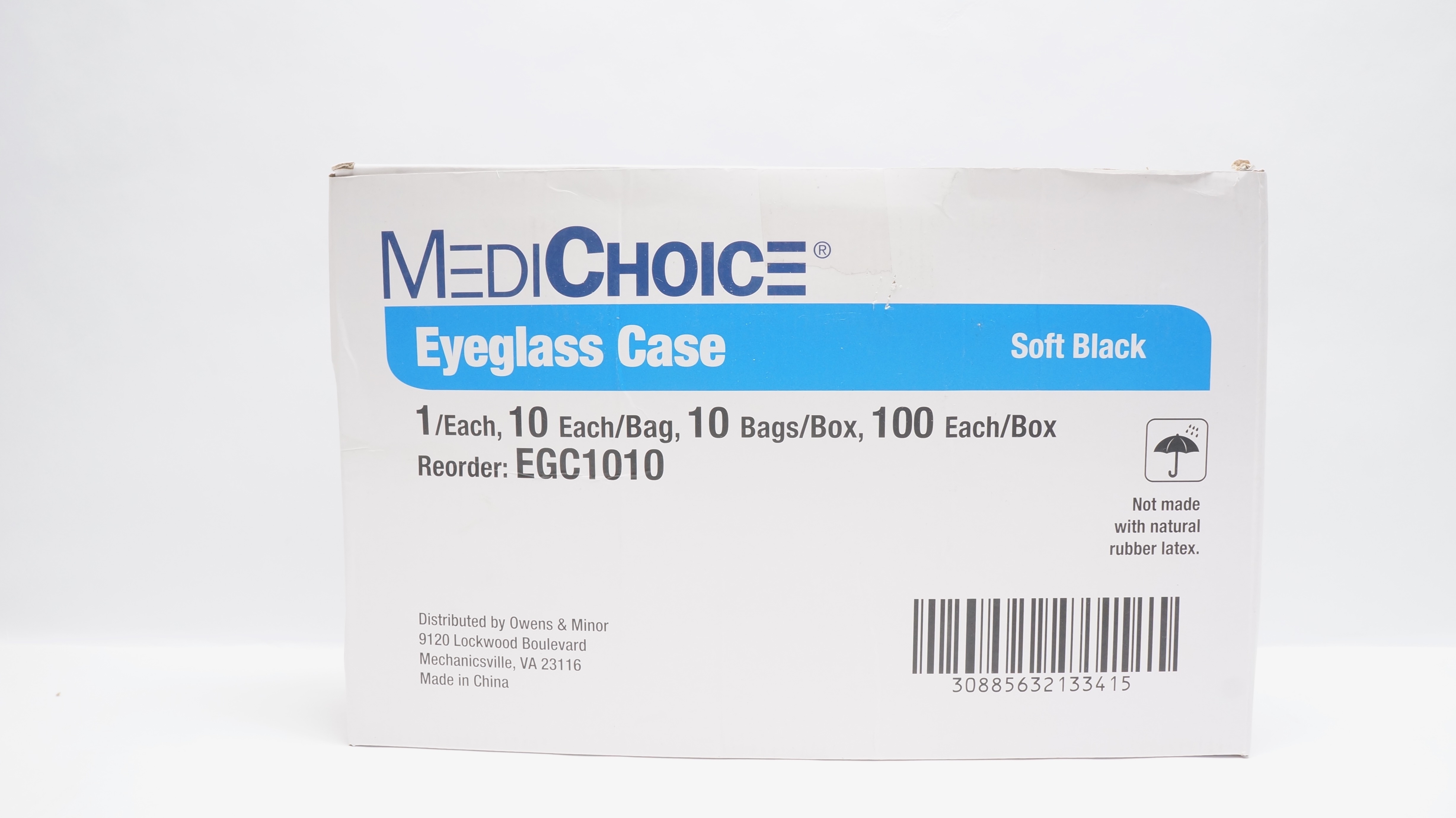MediChoice EGC1010 Eyeglass Case, Soft Black - Box of 100