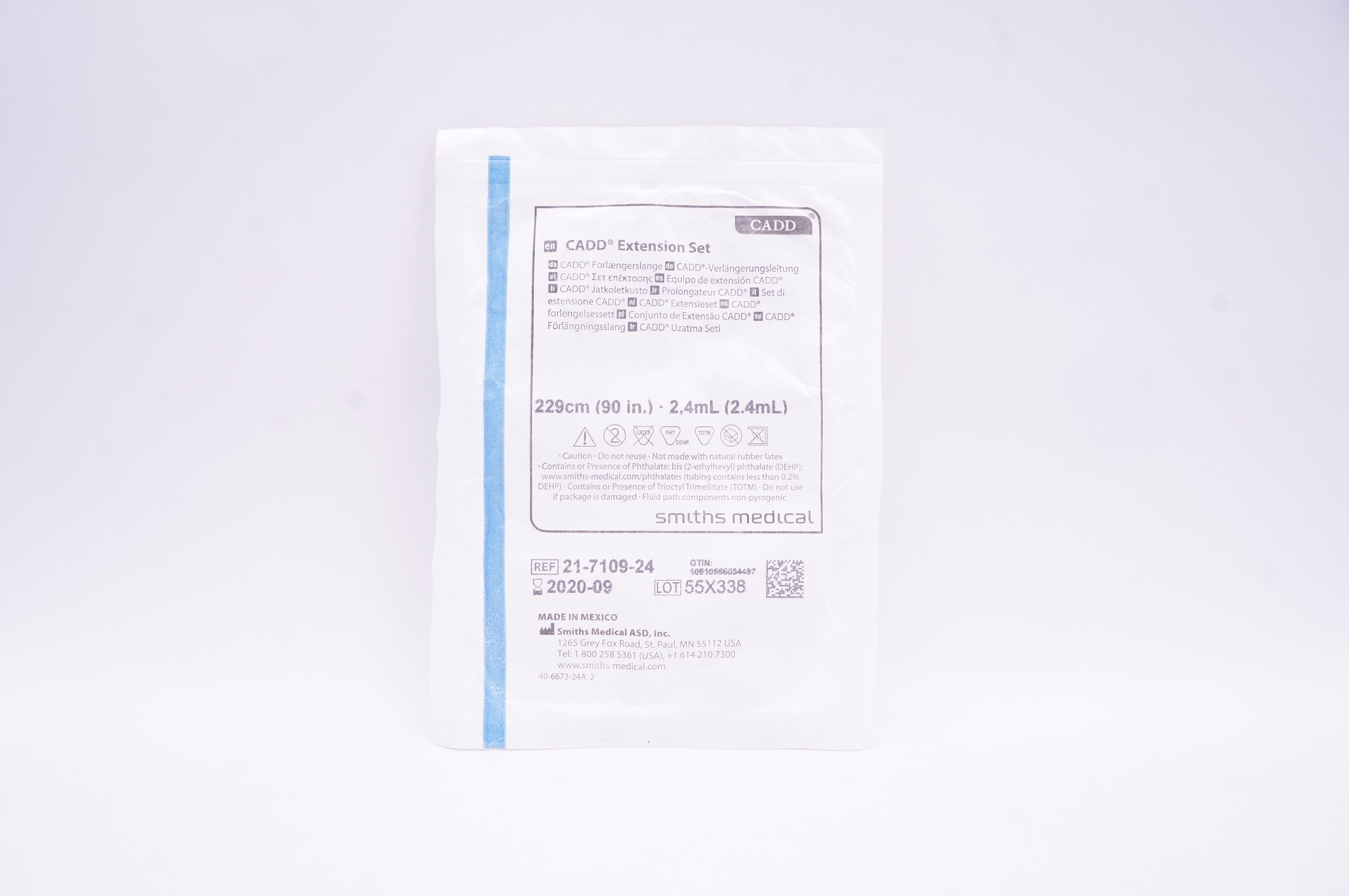 Smiths Medical 21-7109-24 CADD Extension Set 90 inch x 2.4 mL (x)