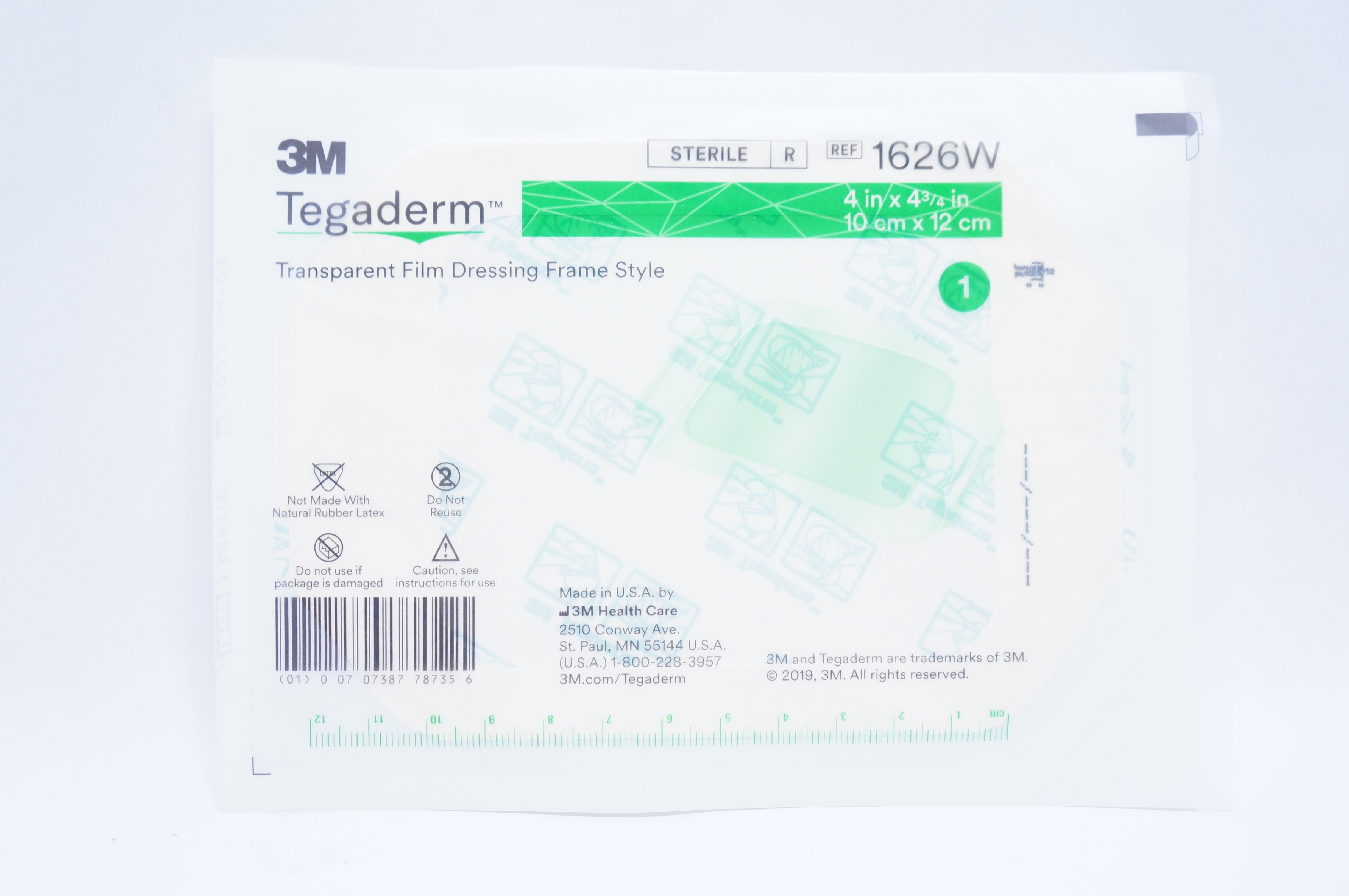 3M 1626W Tegaderm Transparent Film Dressing Frame Style 4inch x 4-3/4inch