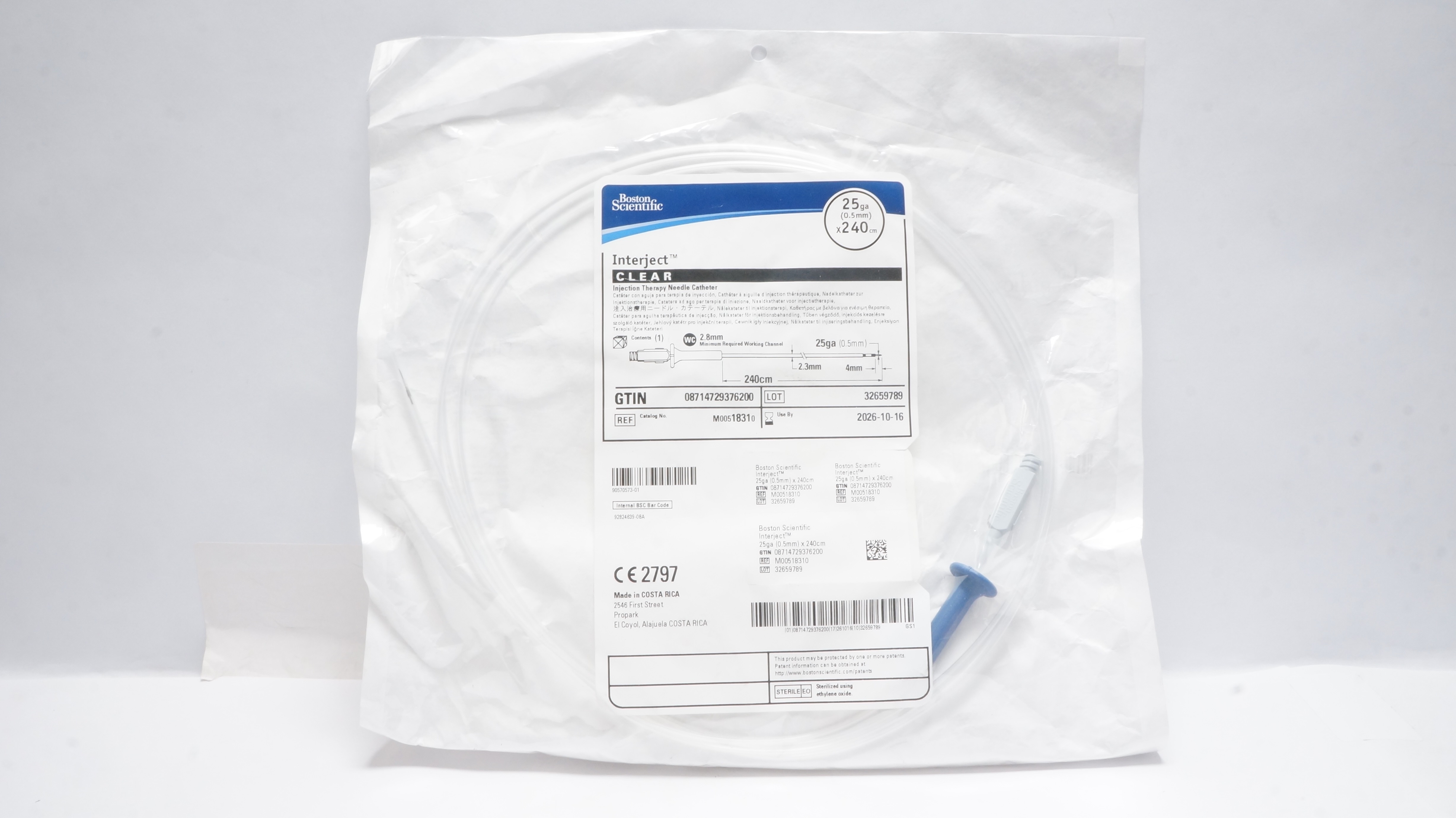 Boston Scientific M00518310 interject Clear Therapy Needle Cath. 25Ga x ...