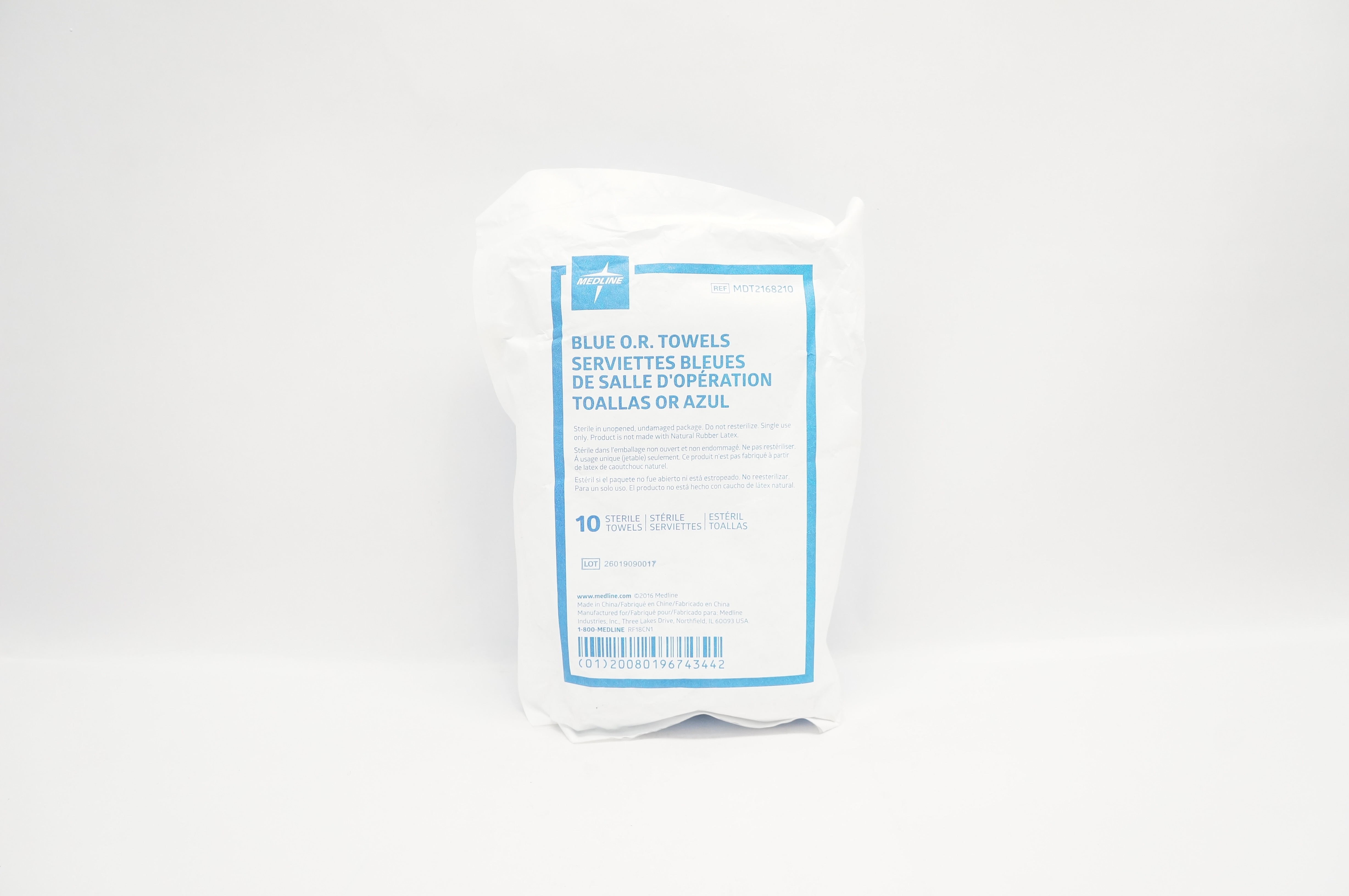 Medline MDT2168210 Blue O.R.Towels - Pack of 10