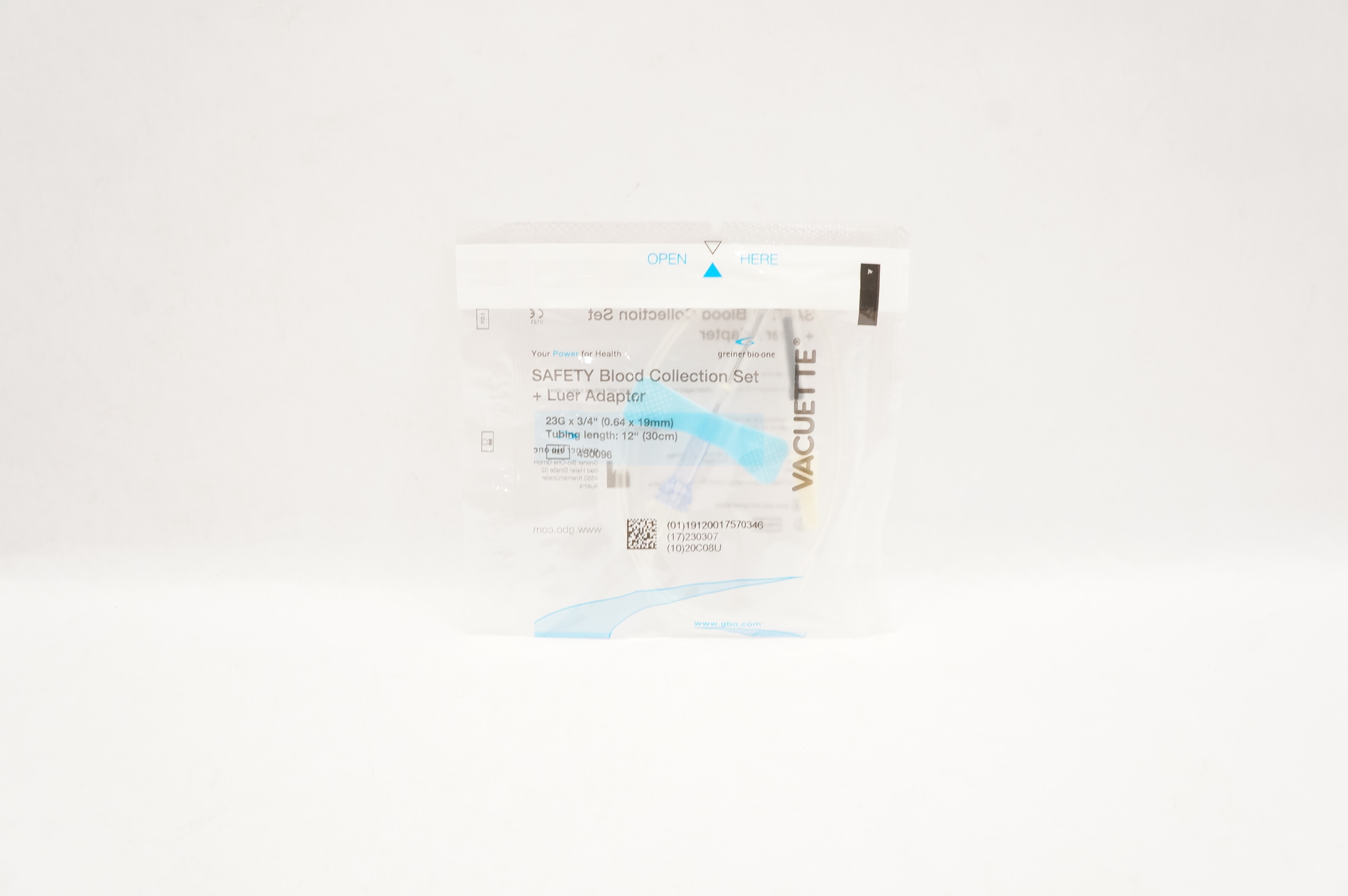 Greiner BioOne 450096 Vacuette Blood Collection Set 23G x 3/4 x 12inch