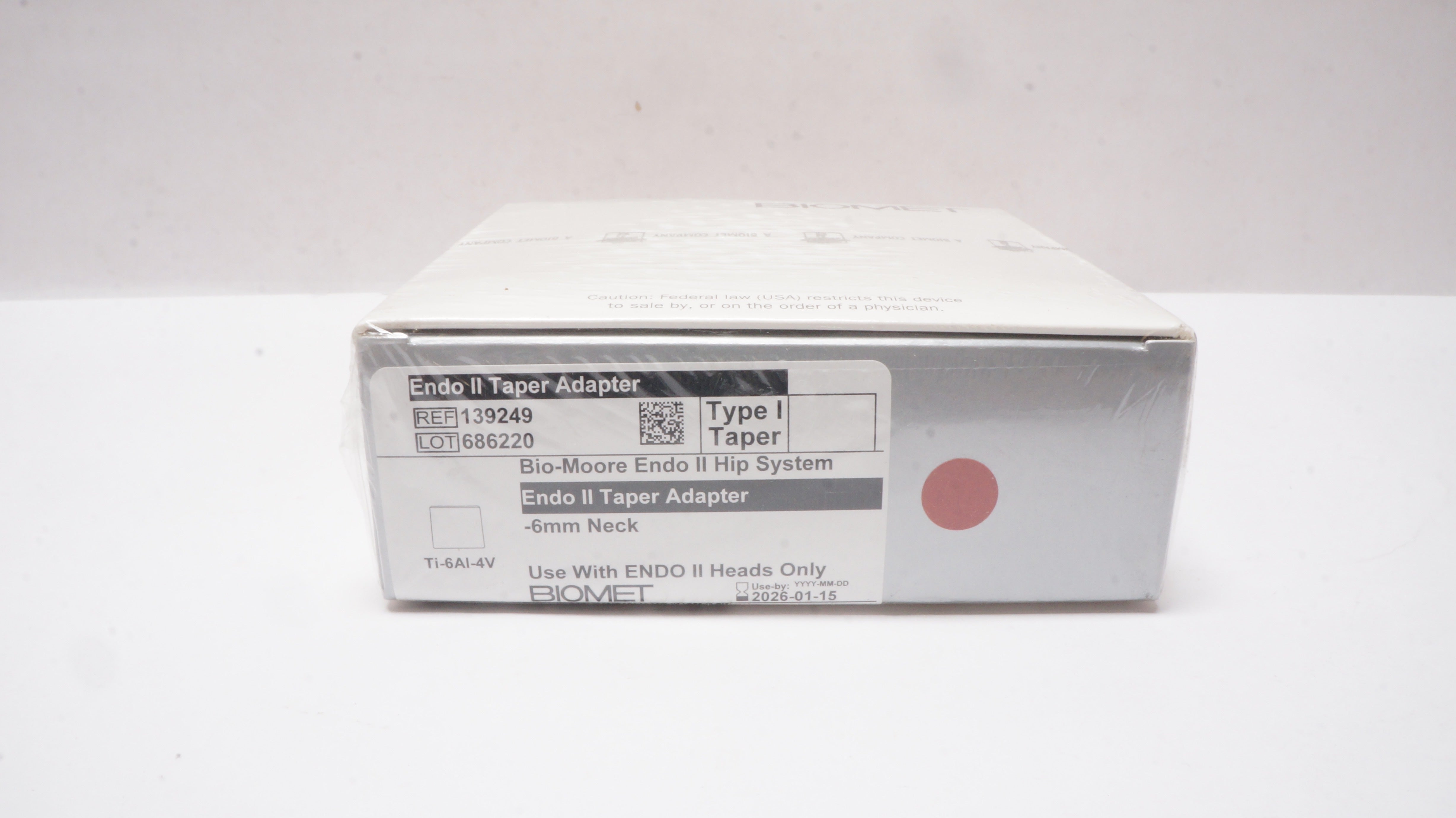 Biomet 139249 bio-Moore Endo II Hip System Endo II Taper Adapter Type I 6mm Neck