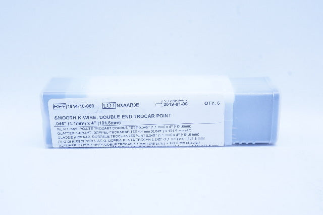 Biomet 1644-10-000 Smooth K-Wire, Double End Trocar Point .045x4 inch - Box of 6