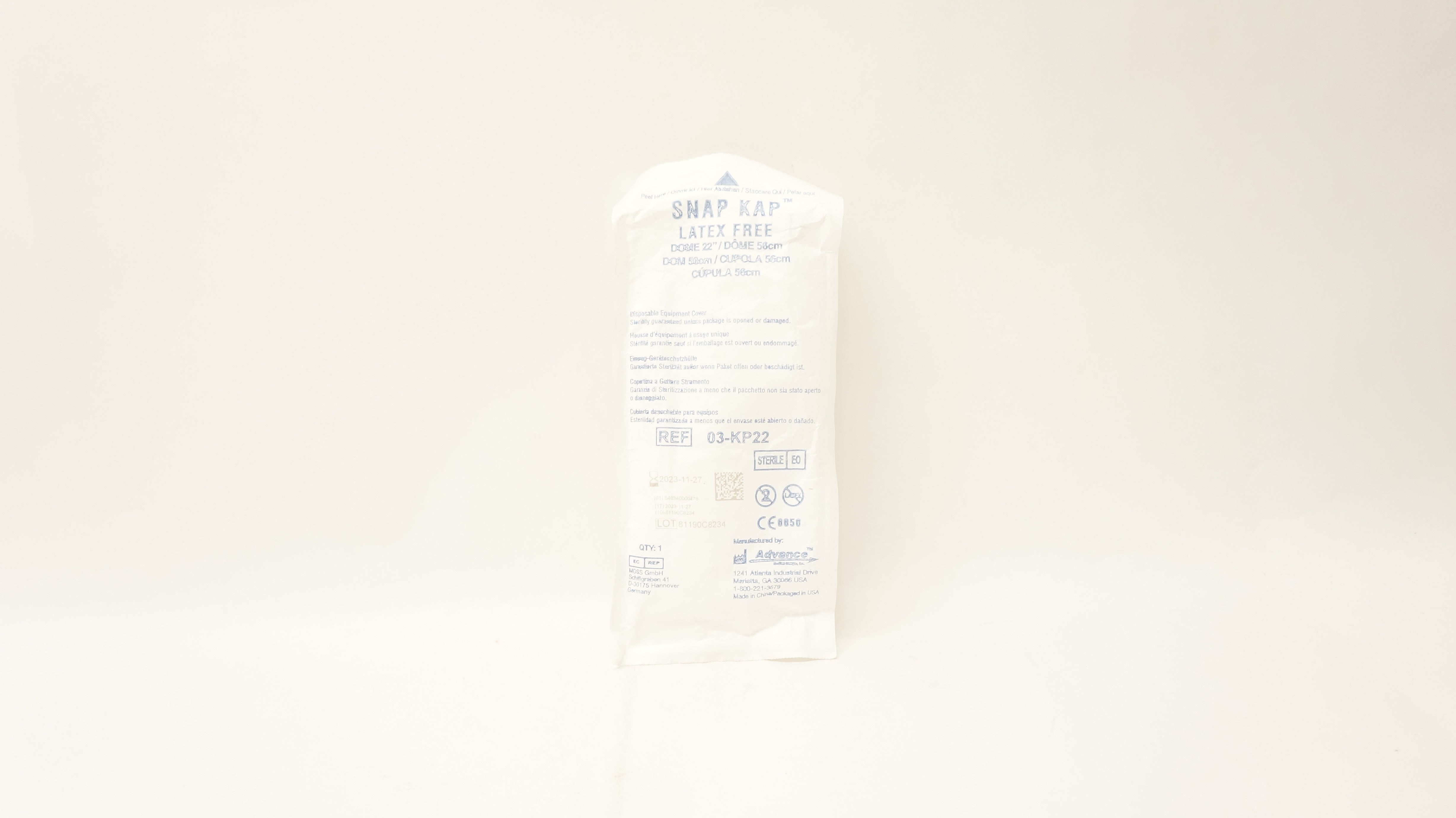 Advance 03-KP22 Snap Kap Disposable Equipment Cover Dome 22inch
