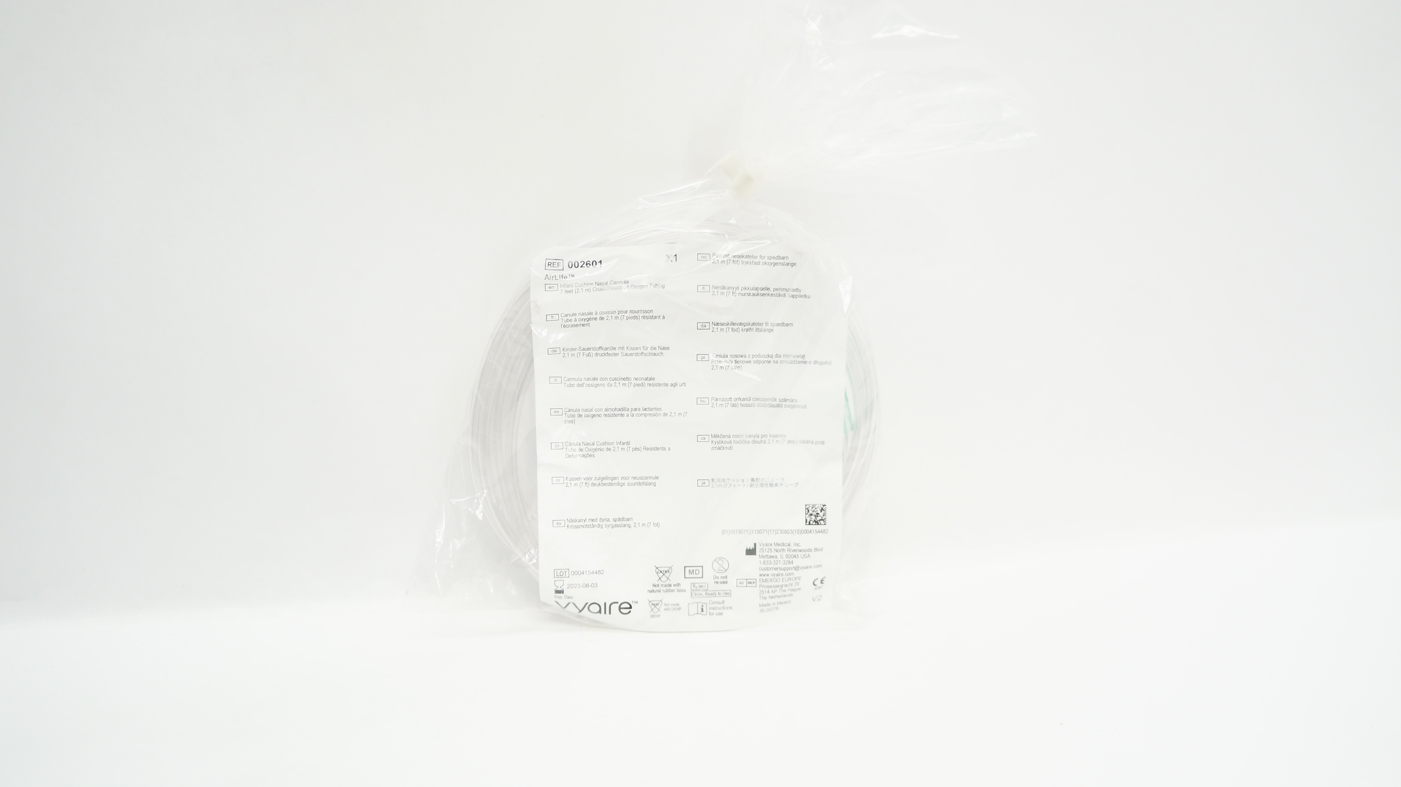 CareFusion 002601 AirLife Infant Cushion Nasal Cannula Resistant 7ft Tubing(x)