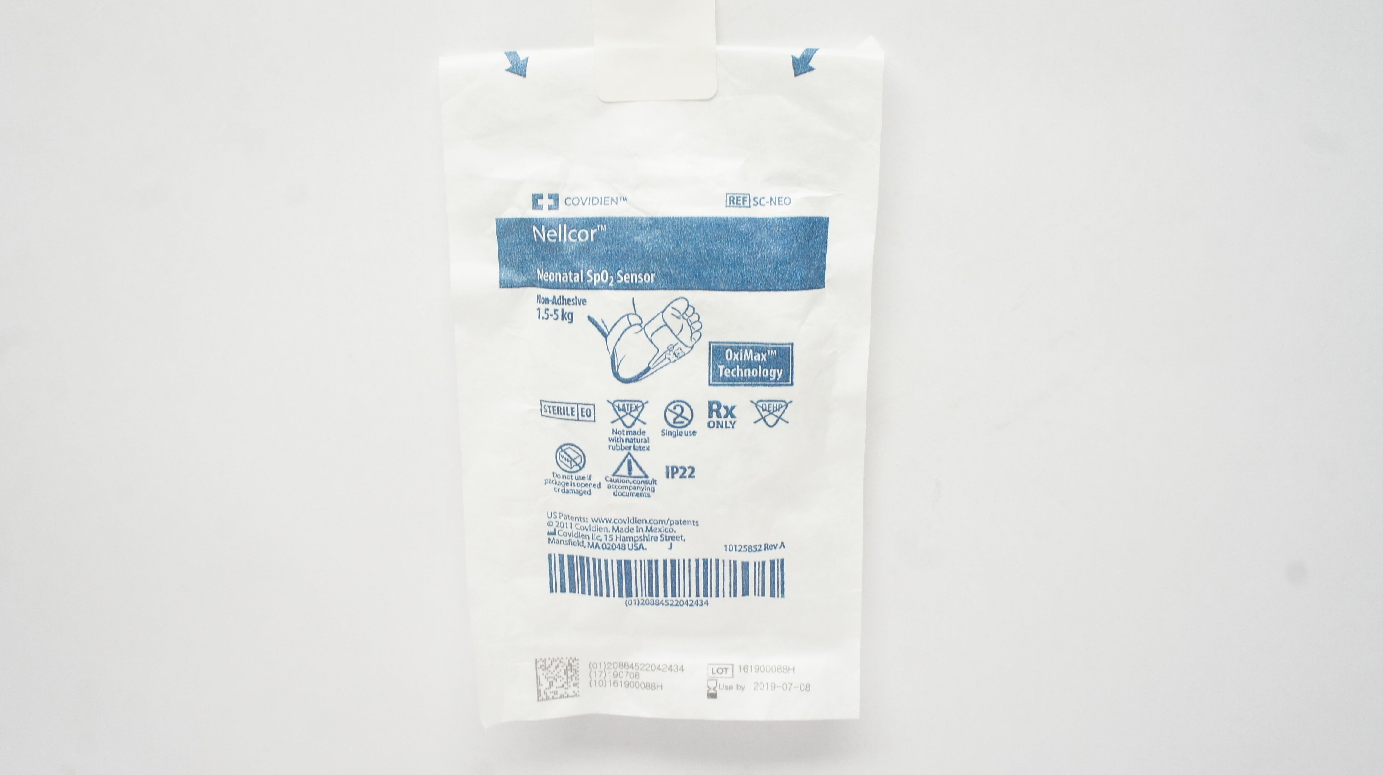Covidien SC-NEO Nellcor Neonatal SpO2 Sensor Non-Adhesive 1.5-5kg (x)