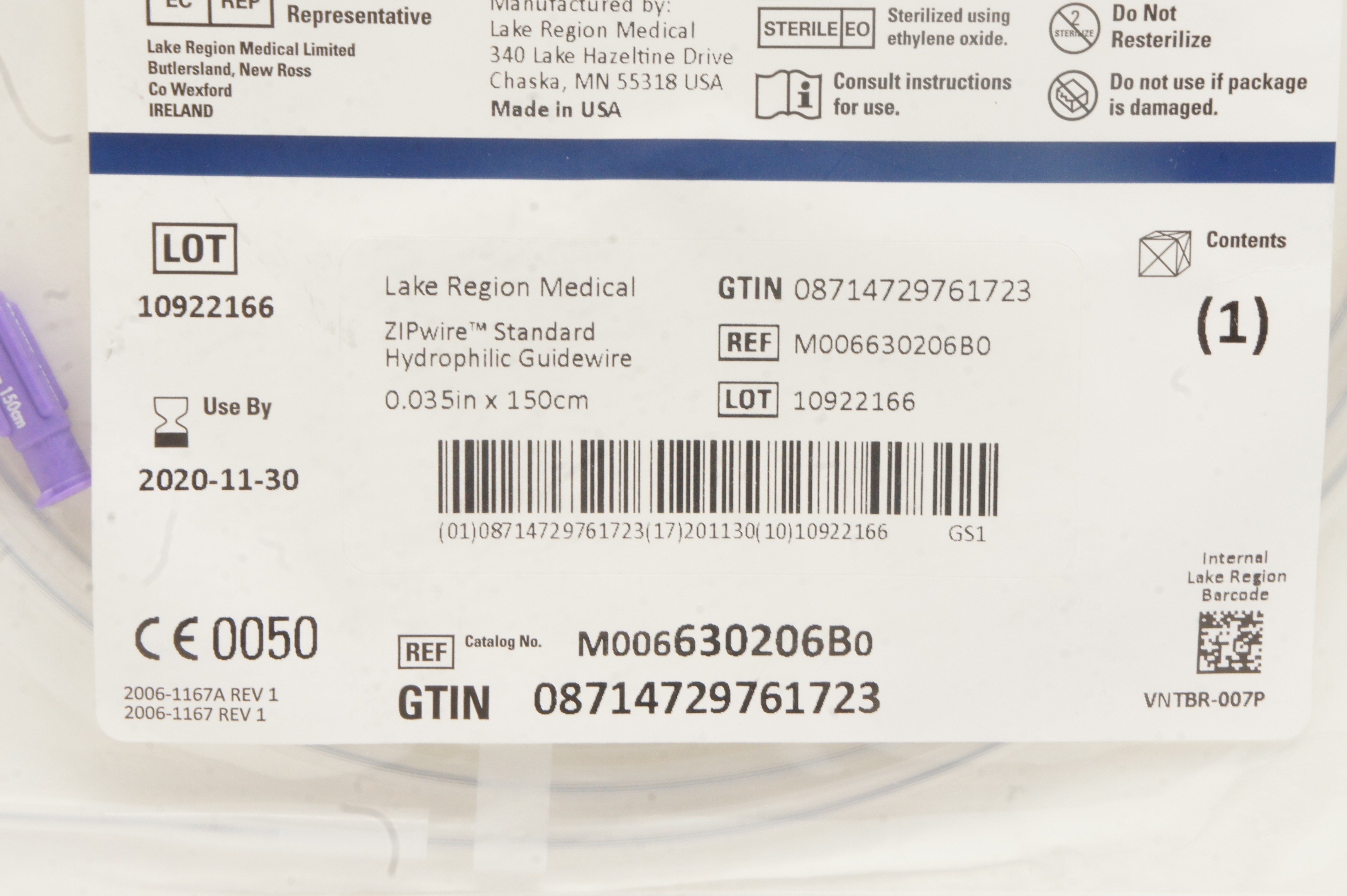 Boston Scientific 630206B Hydrophilic Guidewire 0.035in x 150cm (x)