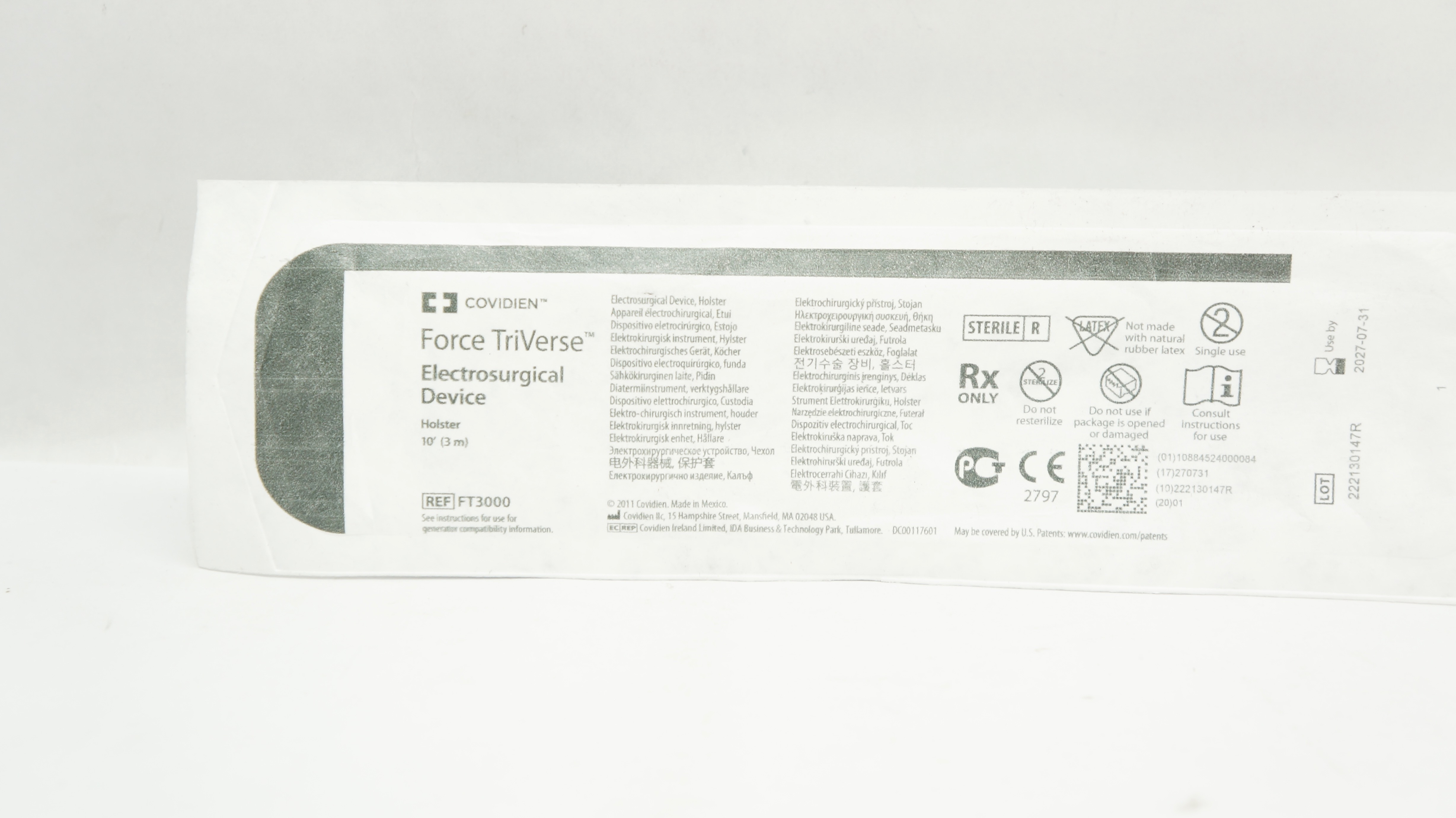 Covidien FT3000 Force TriVerse Electrosurgical Device Holster 10Fr