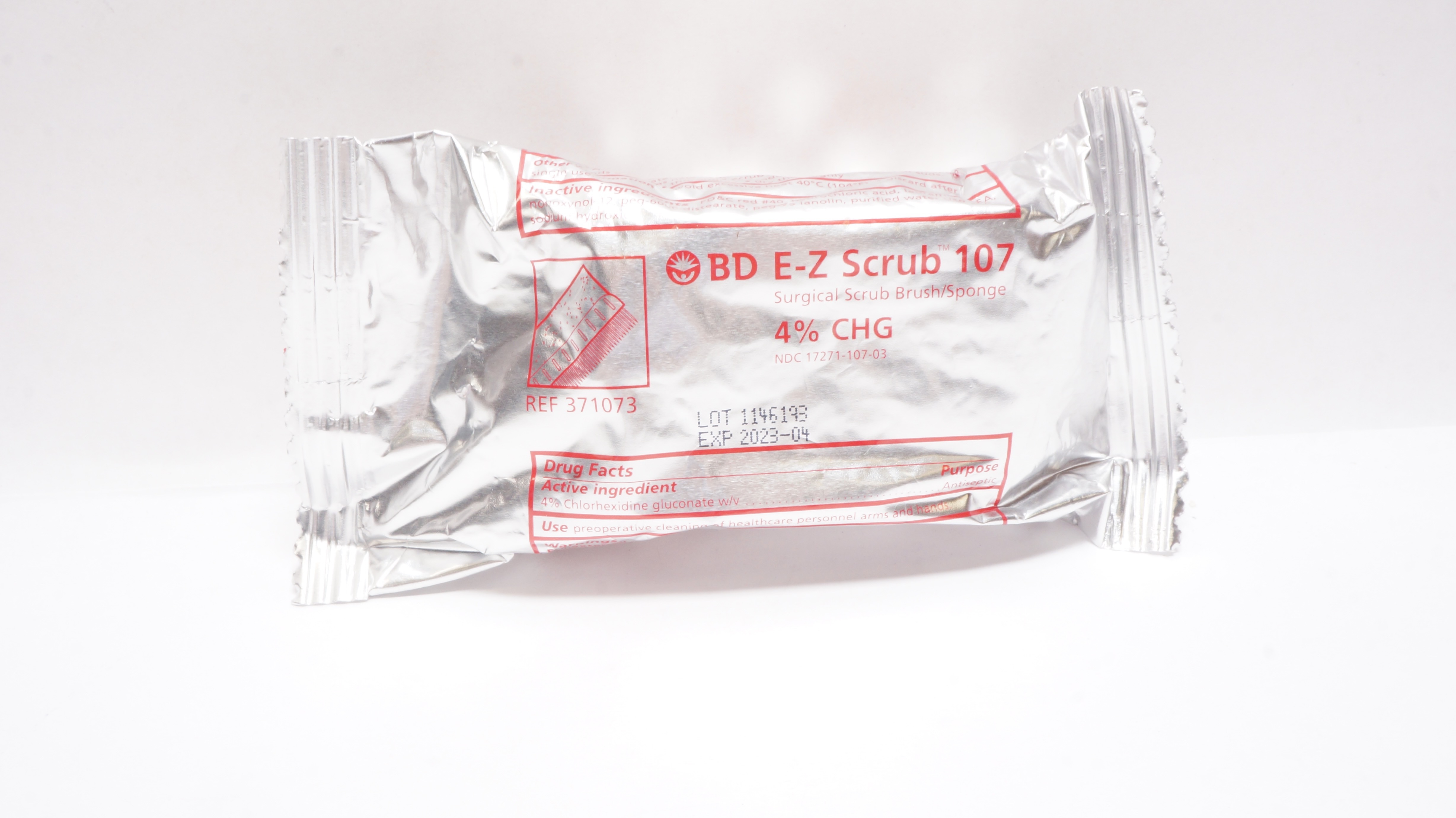 BD 371073 E-Z Scrubs 107 Surgical Scrub Brush/Sponge 4% CHG