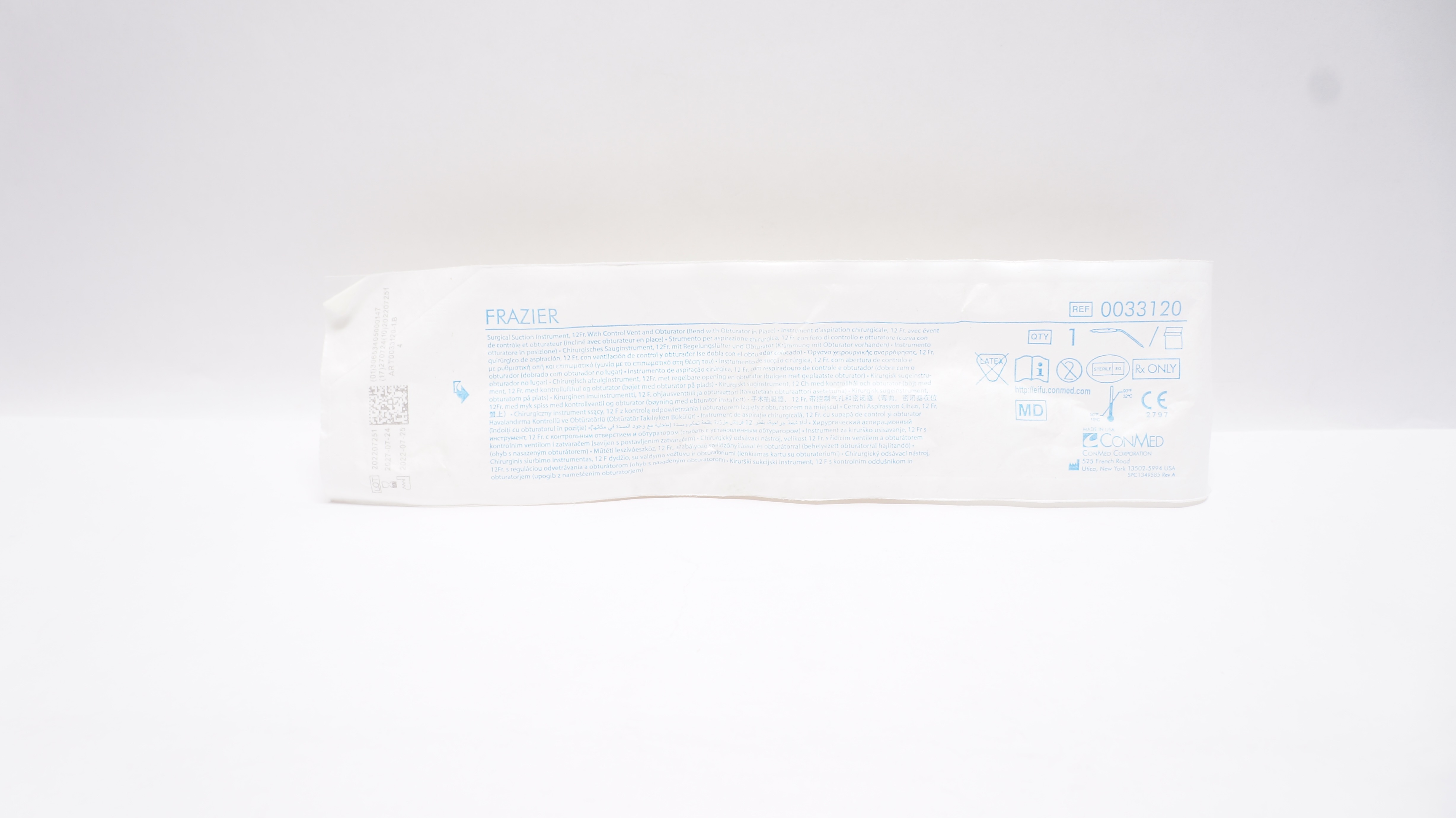 ConMed 0033120 Frazier Surgical Suction 12Fr.
