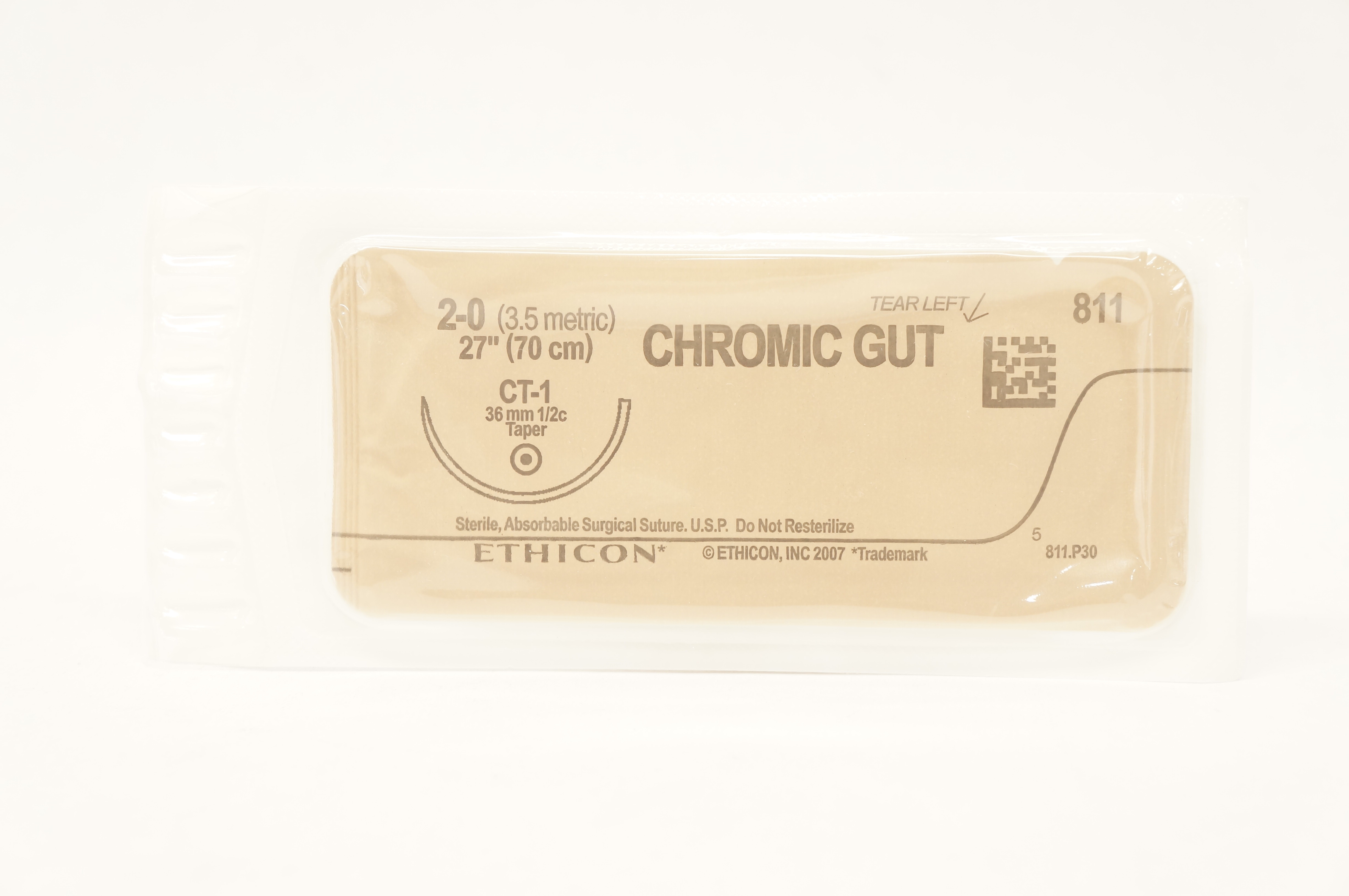 Ethicon 811 2-0 CHROMIC GUT CT-1 36mm 1/2c Taper 27inch (x)