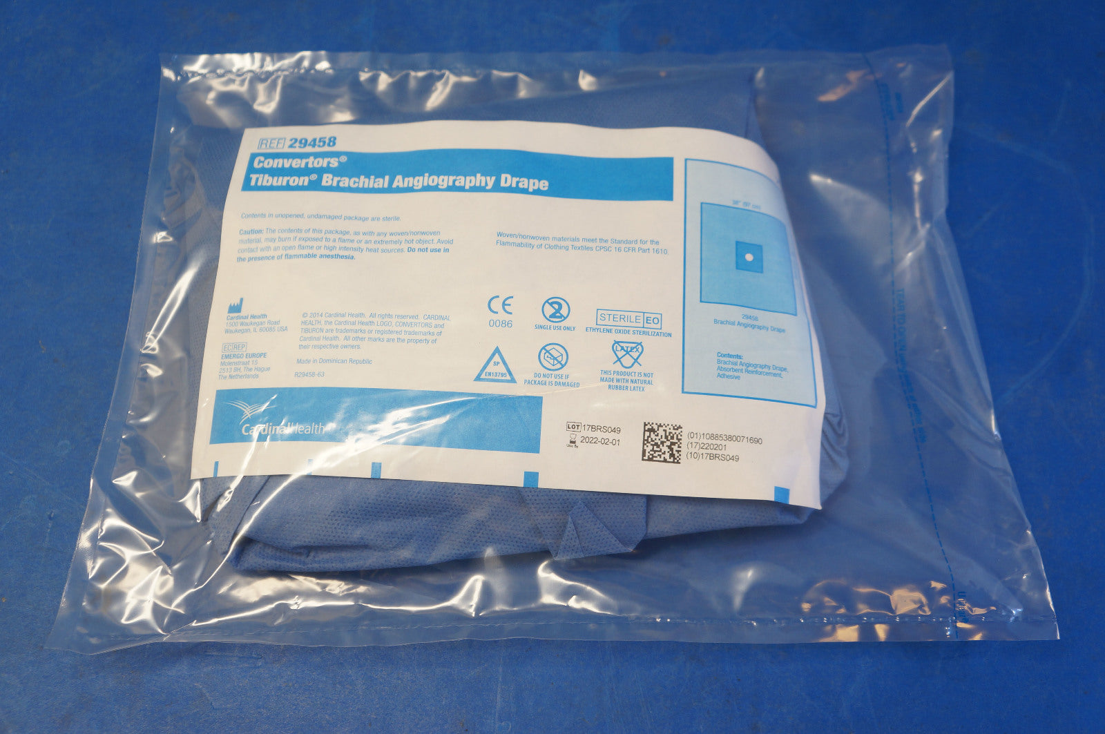 Cardinal Health 29458 Convertors Tiburon Brachial Angiography Drape ~ Box of 40