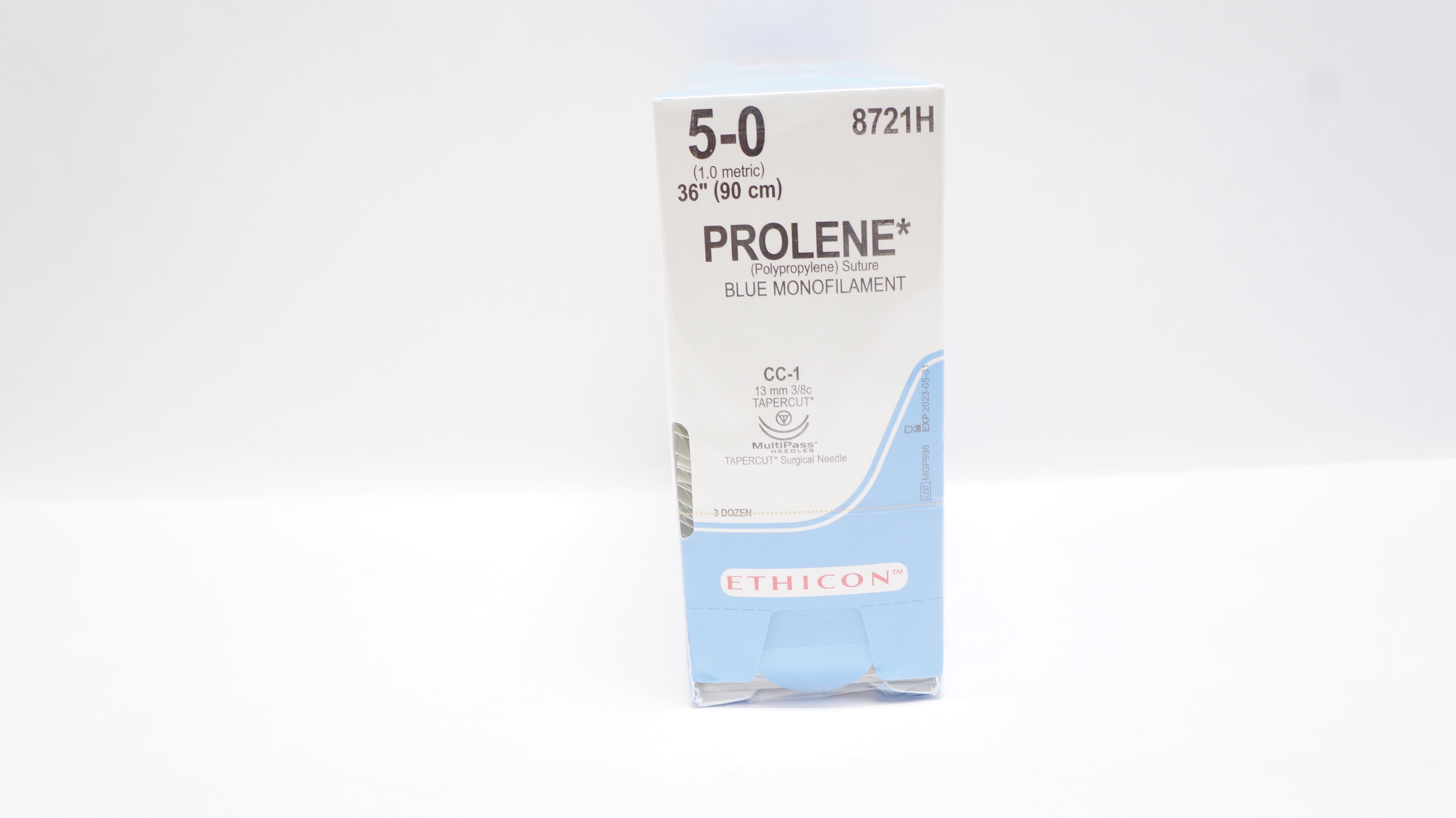 Ethicon 8721H 5-0 Prolene Stre CC-1 13mm 3/8c Tapercut 36inch (x) - Box of 36