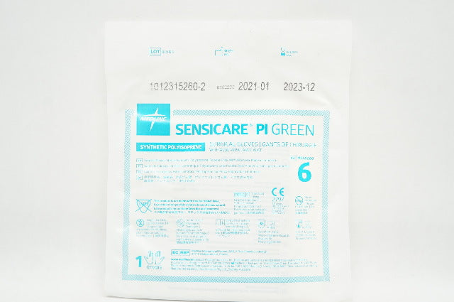 Medline MSG9260 Sensicare PI Green Surgical Gloves Size 6
