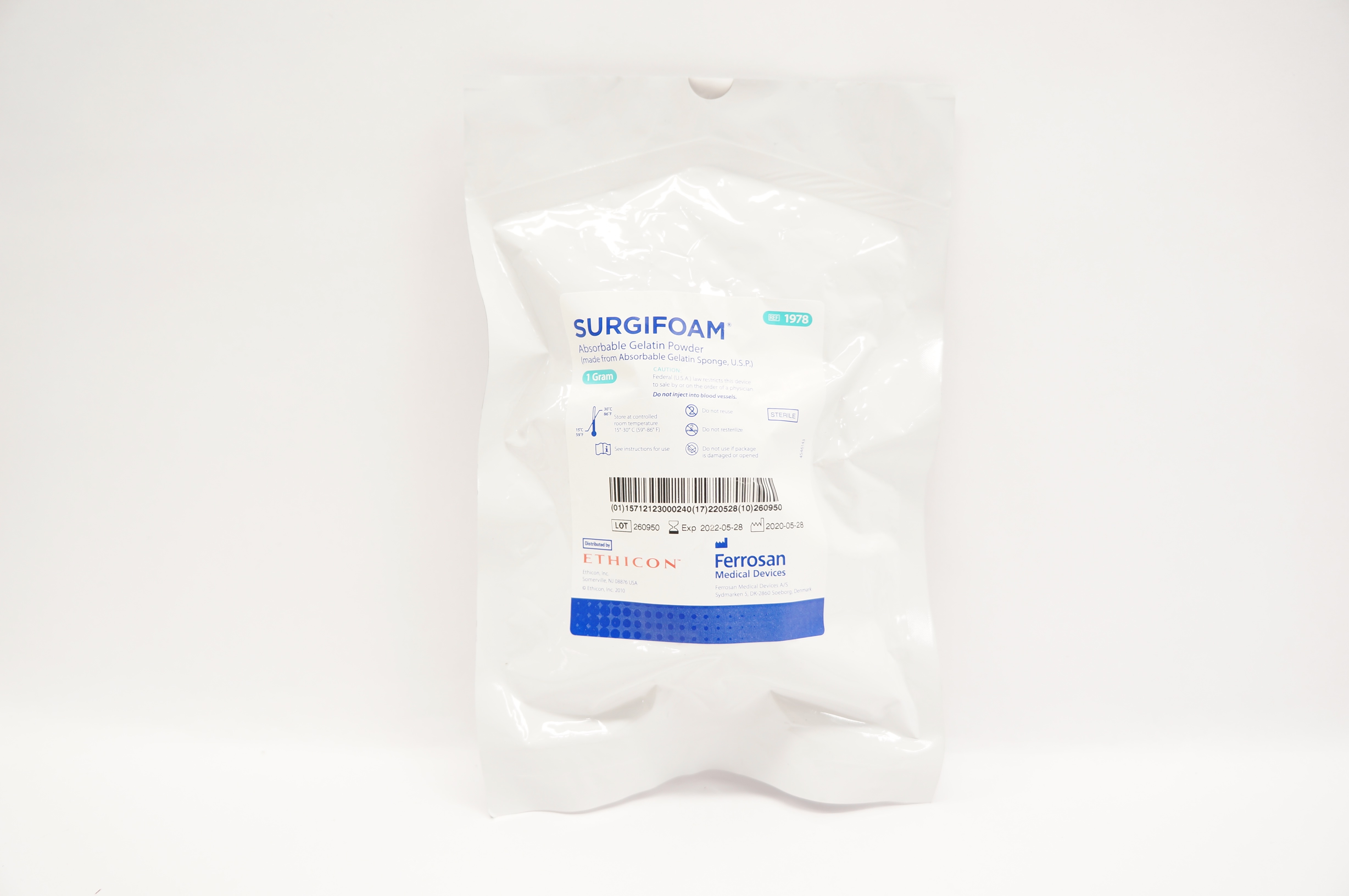 Ferrosan Medical 1978 Ethicon Surgifoam Absorbable Gelatin Powder 1 Gram (x)