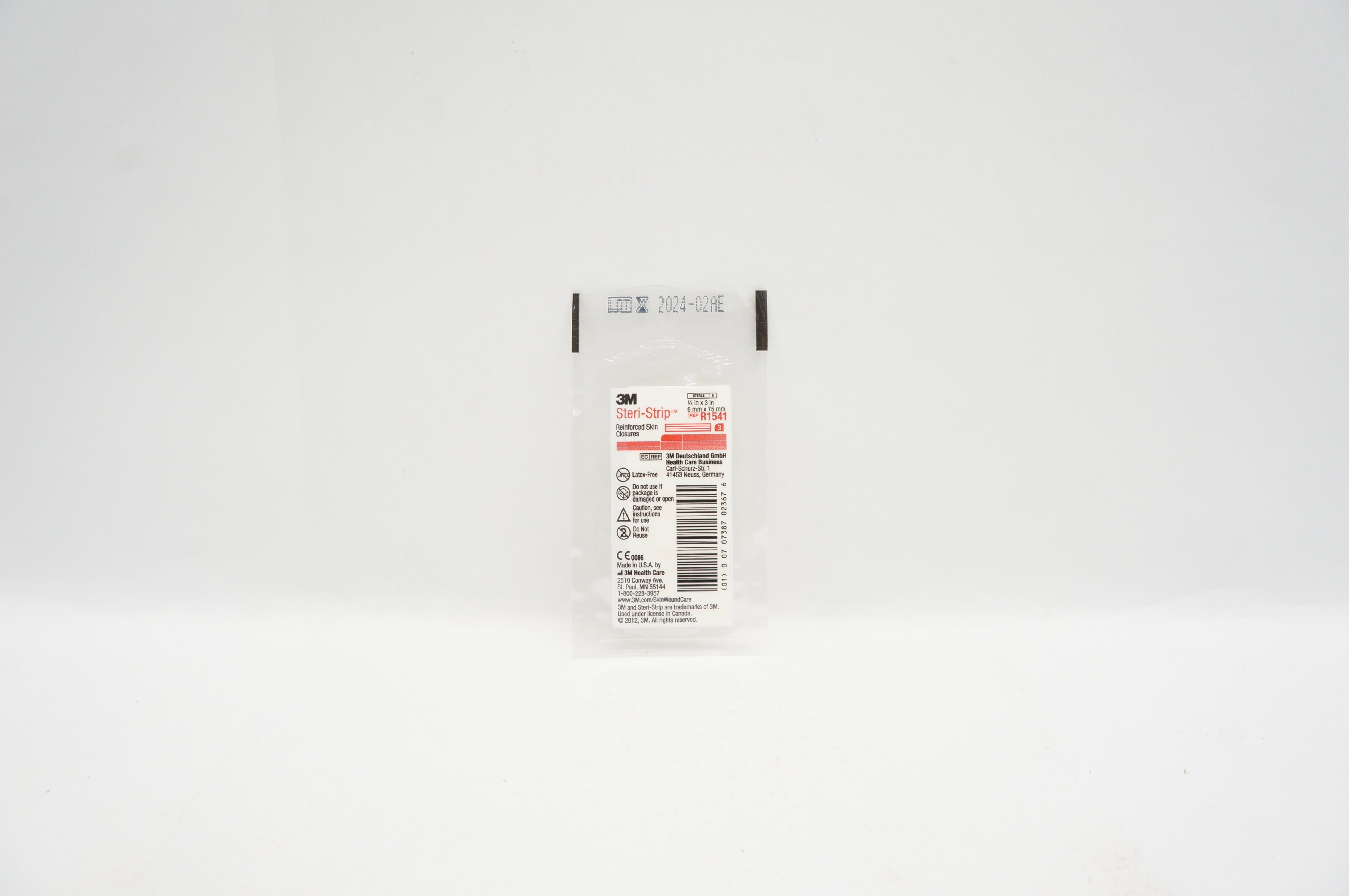 3M R1541 Steri-Strip Reinforced Skin Closures 1/4inch x 3inch -  Pack of 3