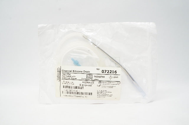 Bard 072216 Silicone Channel Drain 15F Flat, 3/4 Fluted, 3/16 Trocar, 1/4 Length