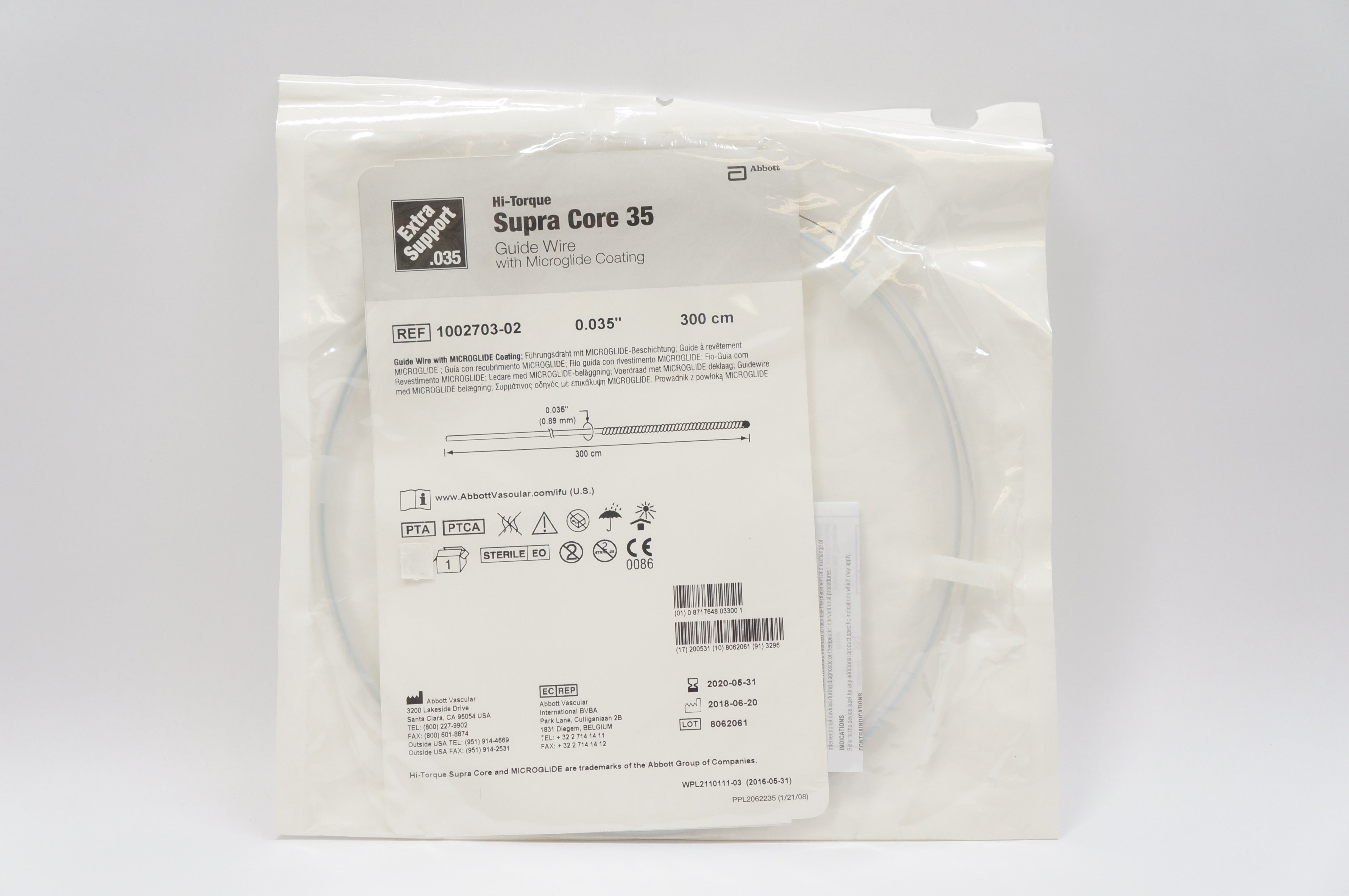 Abbott 1002703-02 Supra Core 35 Guide Wire with Microglide Coating 300cm (x)