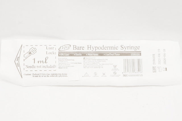 DPS 100000000125 Bare Hypodermic Syringe 1ml - Box of 100