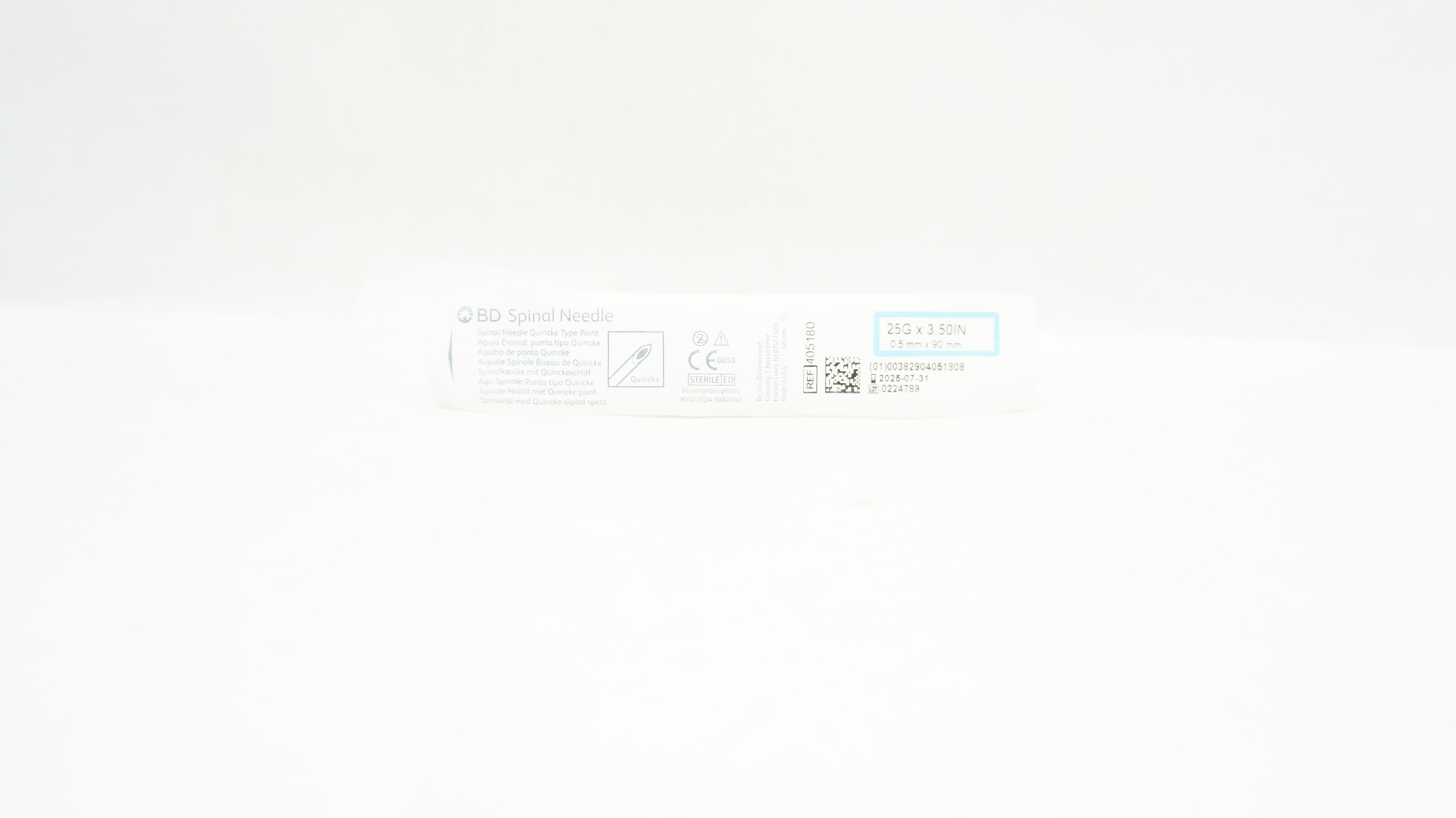 BD 405180 Spinal Ndle Quicke Type Point 25G x 3.50inch