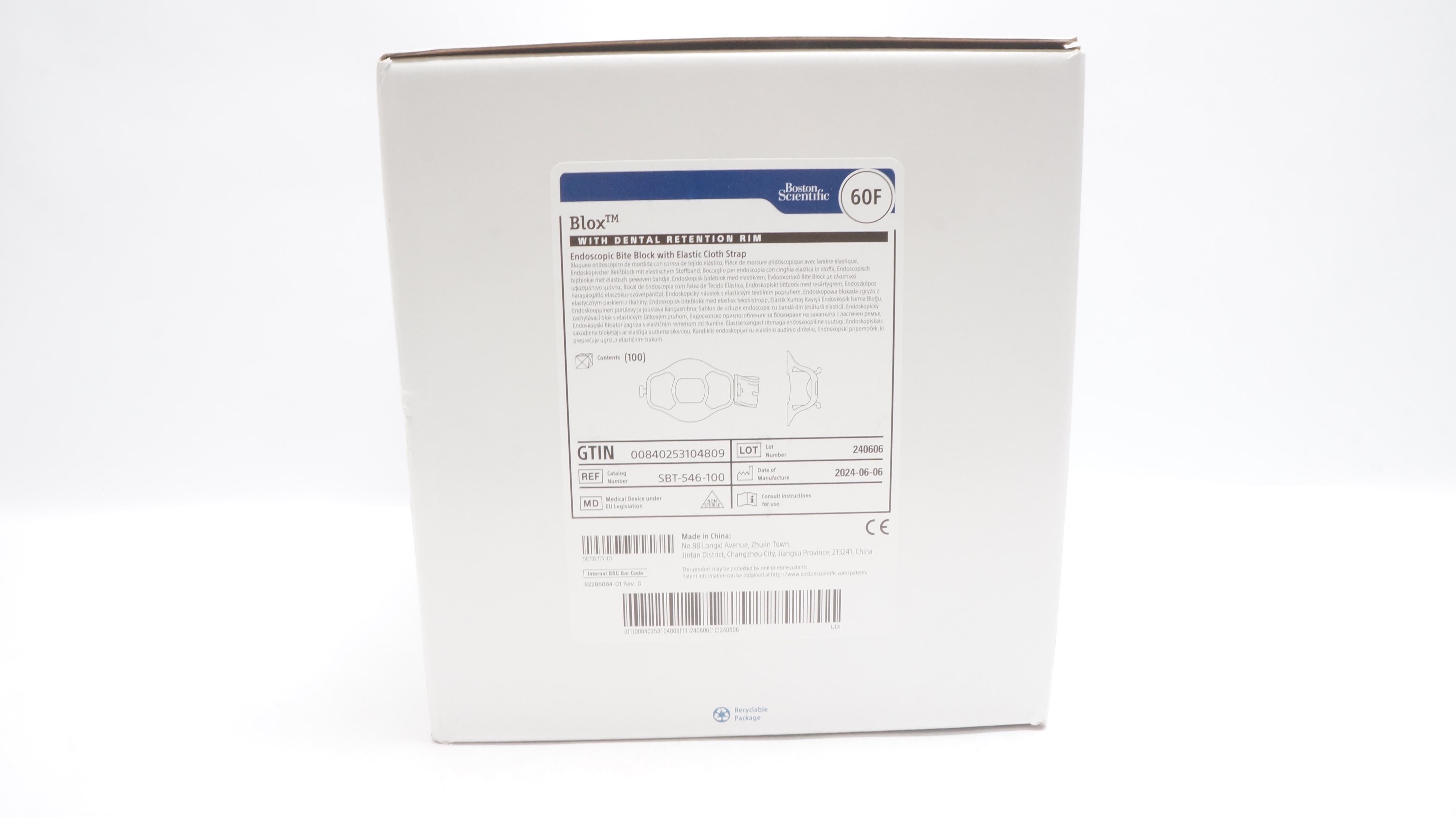 Boston Scientific SBT-546-100 Blox Endoscopic Bite Block 60F (x) - Box of 100