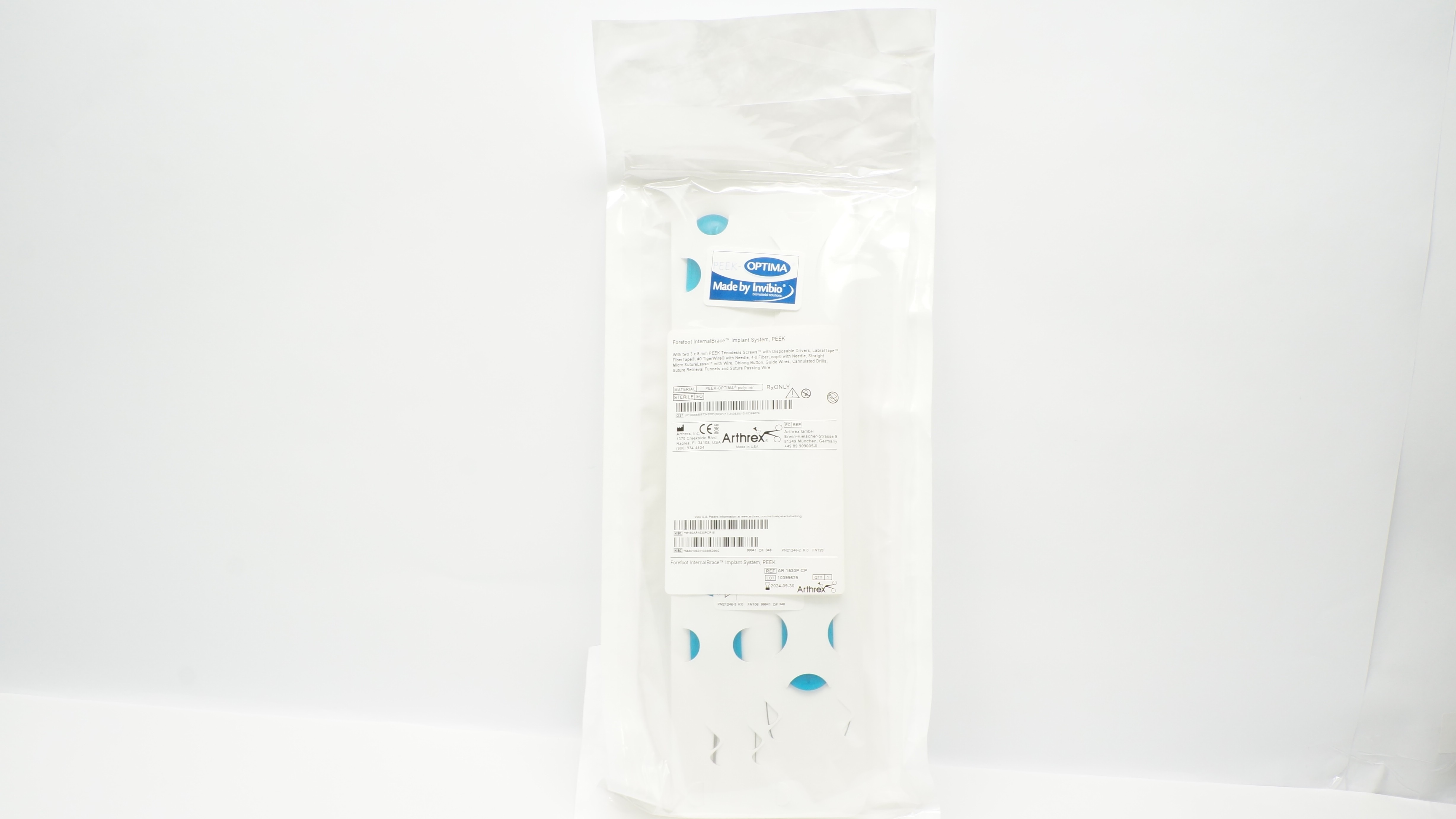 Arthrex  AR-1530P-CP Forefoot InternalBrace Implant System, PEEK (x)