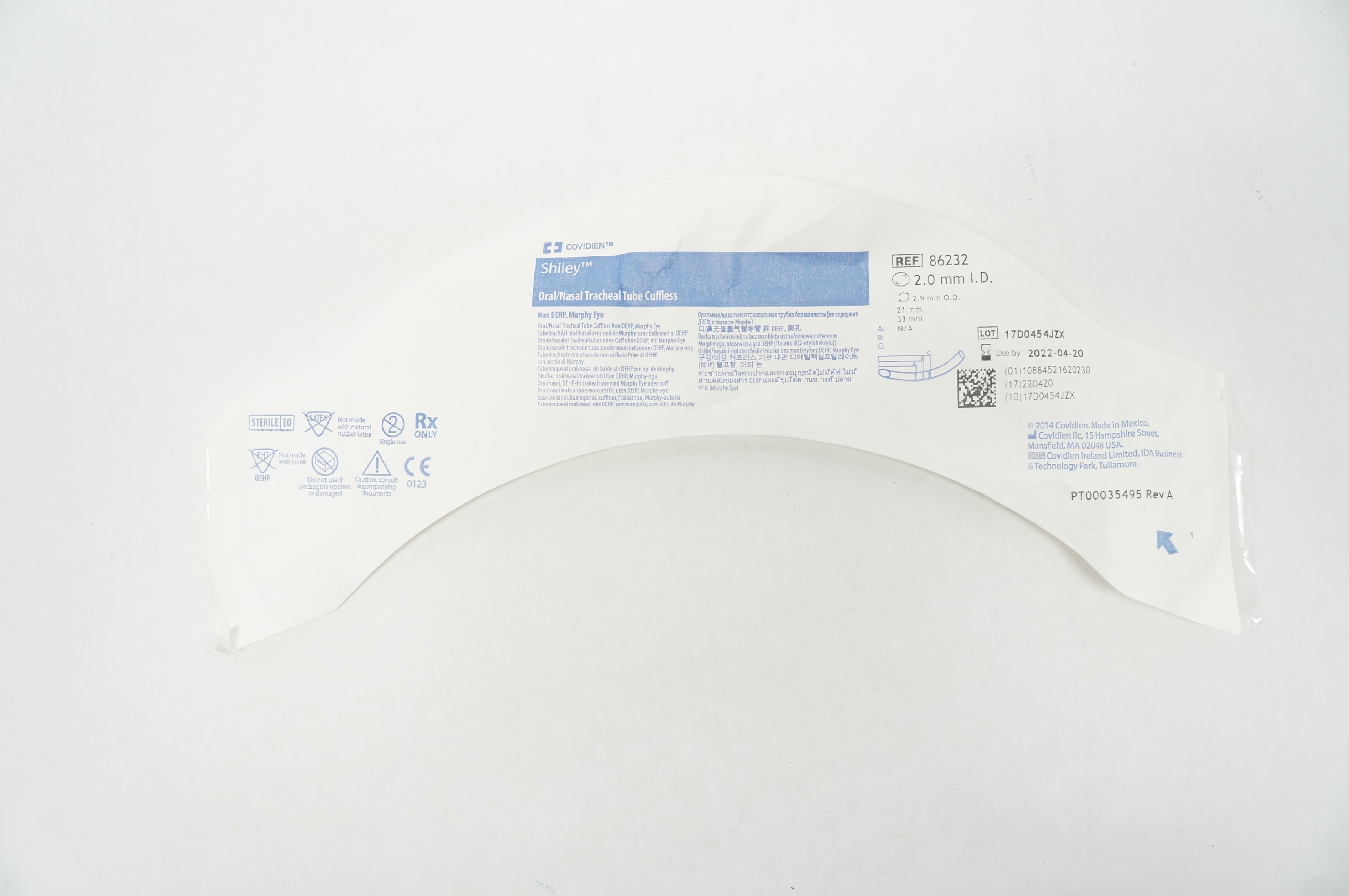 Covidien 86232 Mallinckrodt Oral/Nasal Tracheal Tube Cuffess 2.0mm x 2.9mm (x)