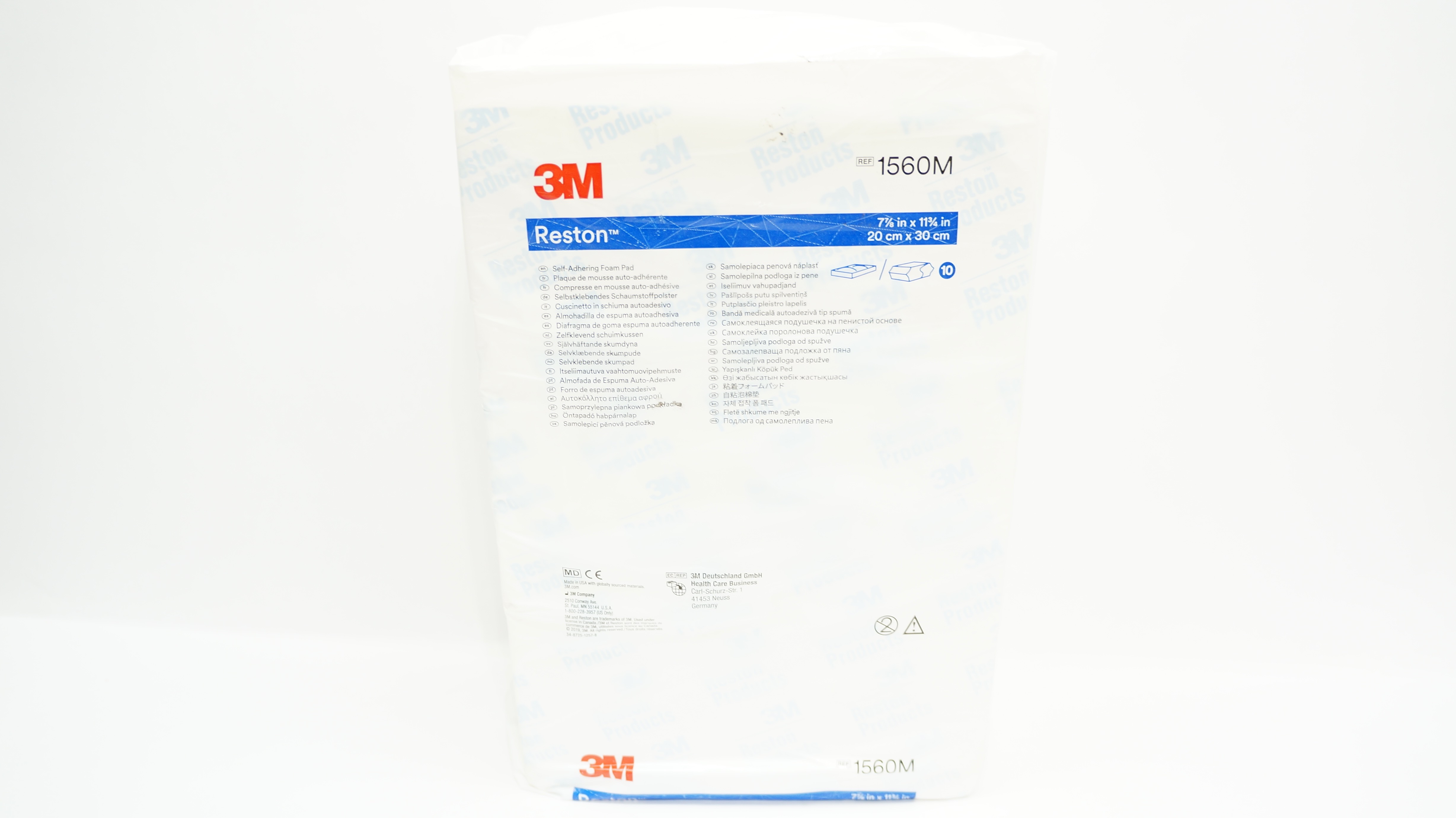 3M 1560M Reston Self-Adhering Foam Pad 7-7/8inch x 11-3/4inch - Pack of 10