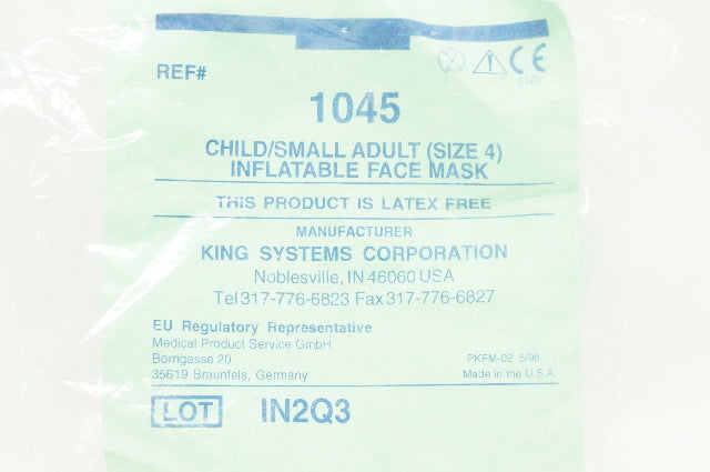 King Systems 1045 Child/Small Adult Inflatable Face Mask, Size 4