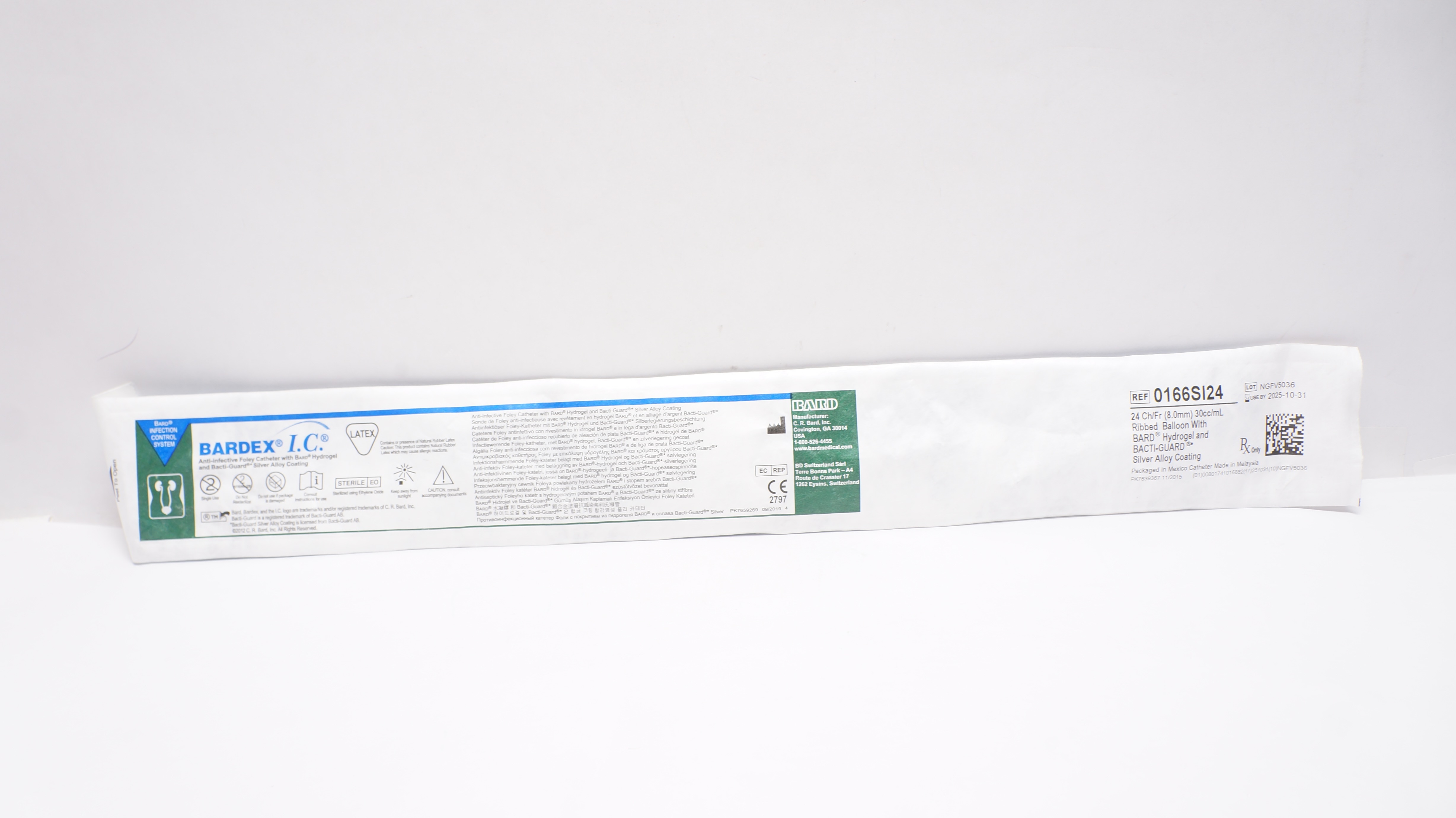 Bard 0166SI24 Bardex I.C. Anti-Infective Foley Cath. 24Ch/Fr x 30cc/mL
