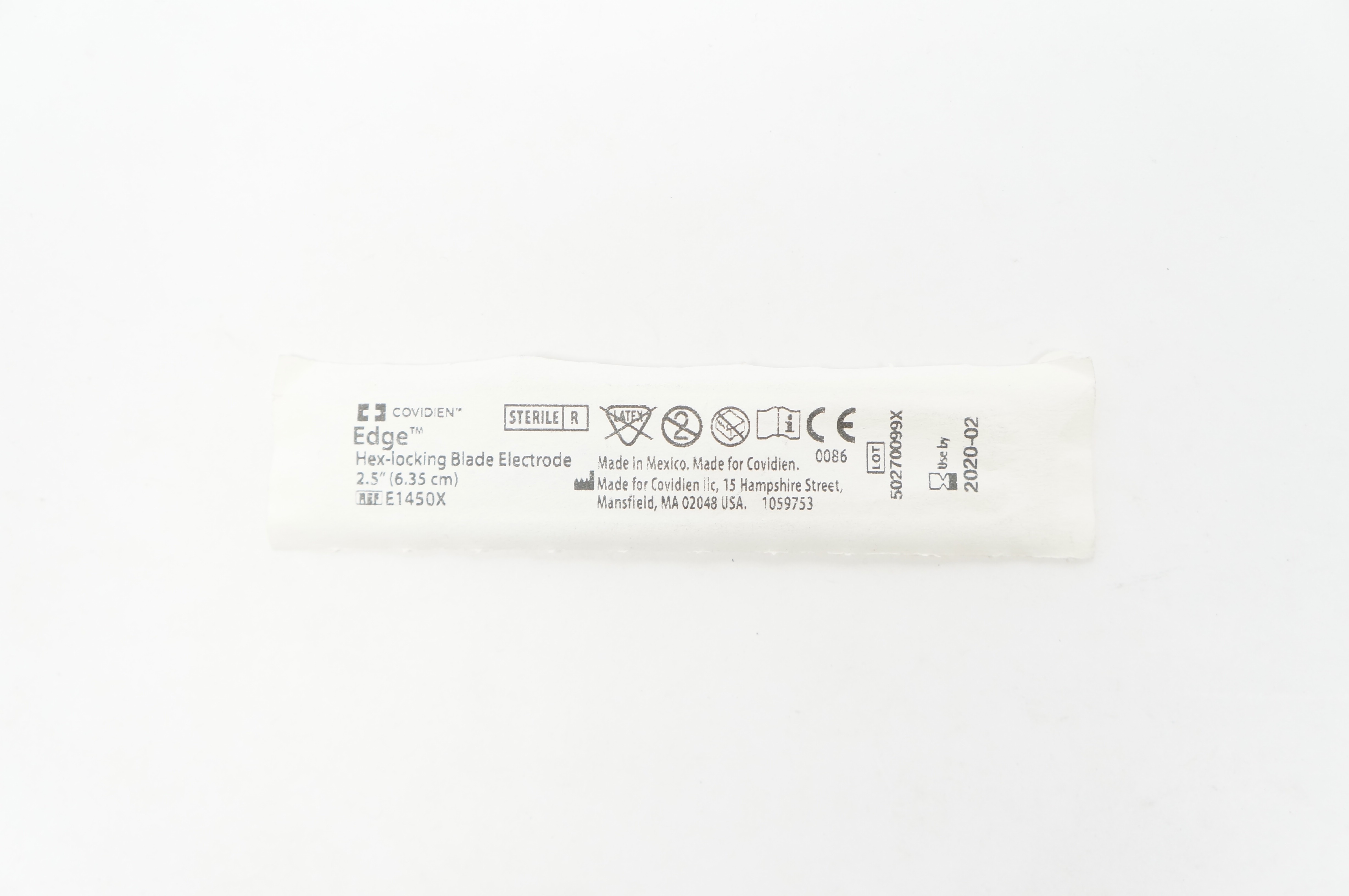 Covidien E1450X Edge Hex-locking Blade Electrode 2.5 inch (x)