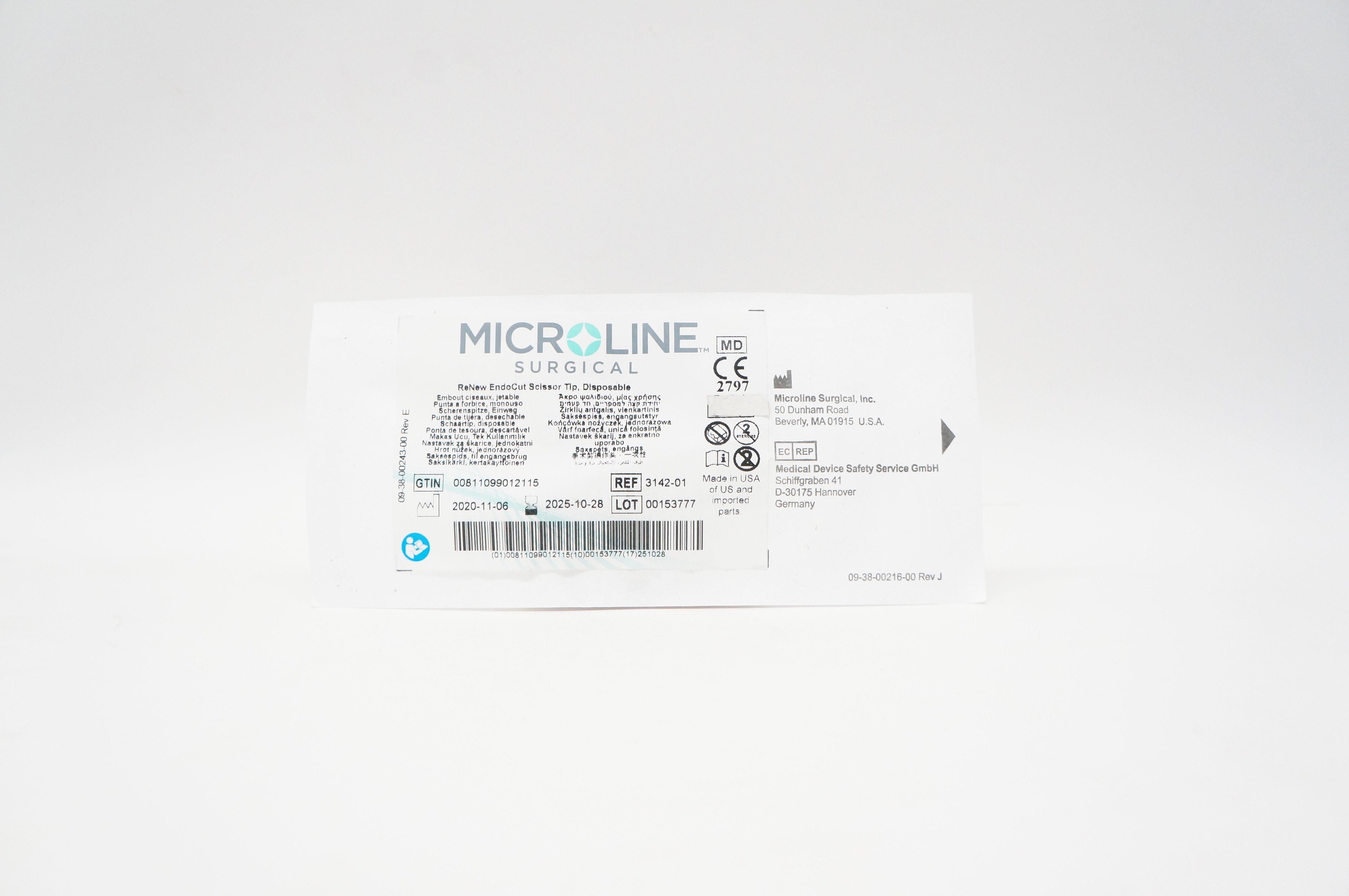 Microline Surgical 3142-01 ReNew EndoCut Scissor Tip, Disposable