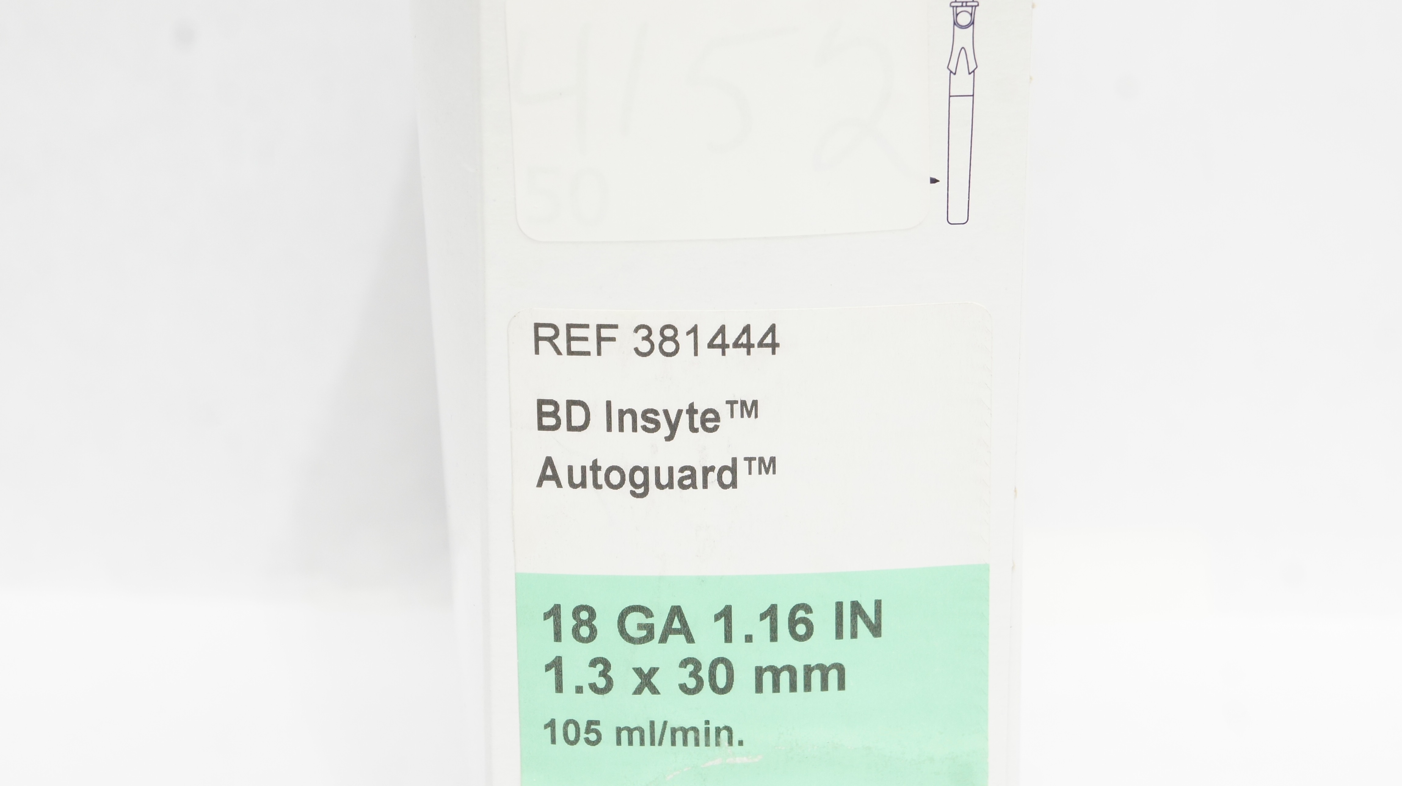 BD 381444 Insyte Autoguard Cath. 18Ga x 1.16inch, 105ml/min (x) - Box of 50