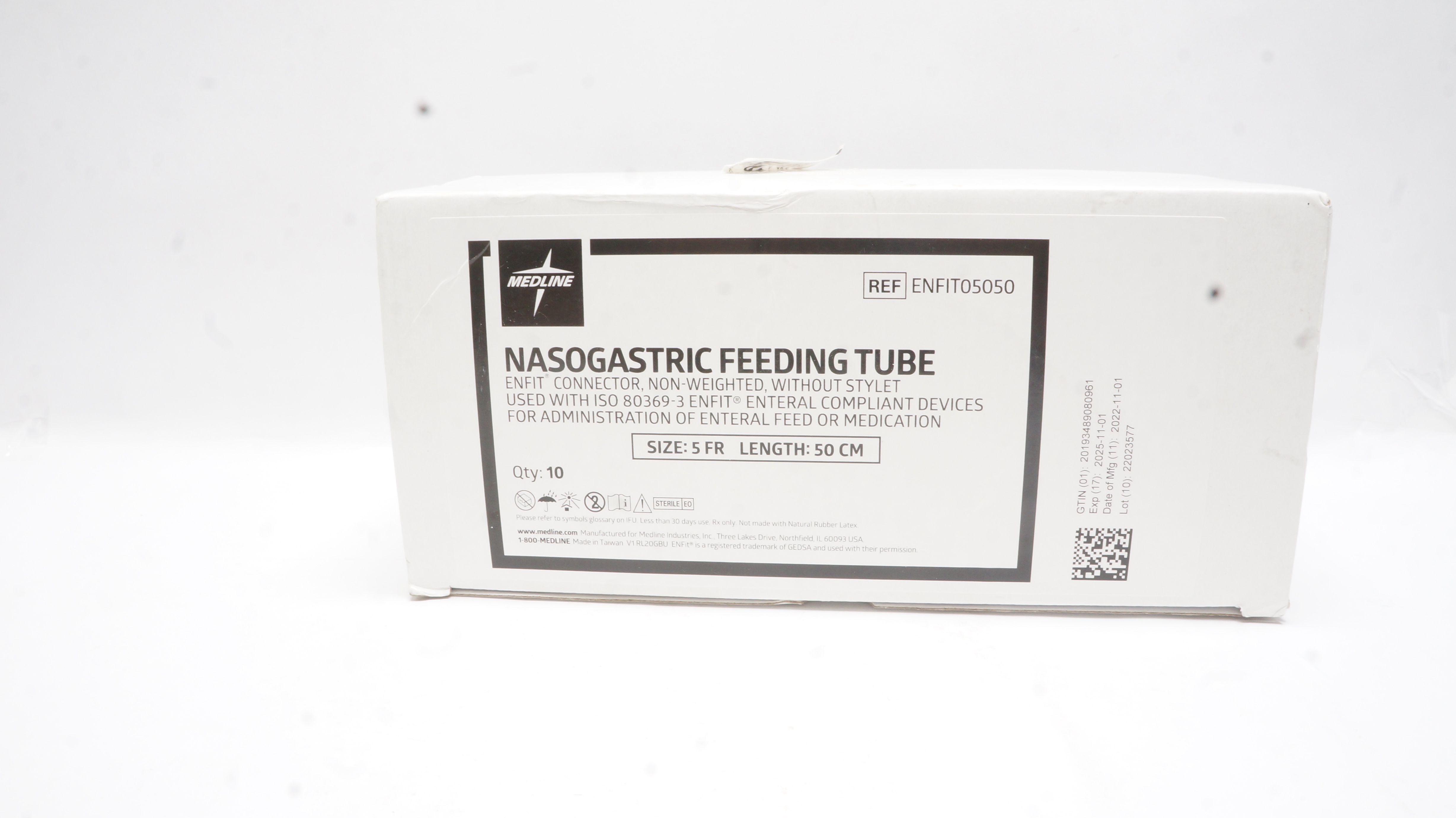 Medline ENFIT05050 Nasogastric Feeding Tube 5Fr x 50cm - Box of 7