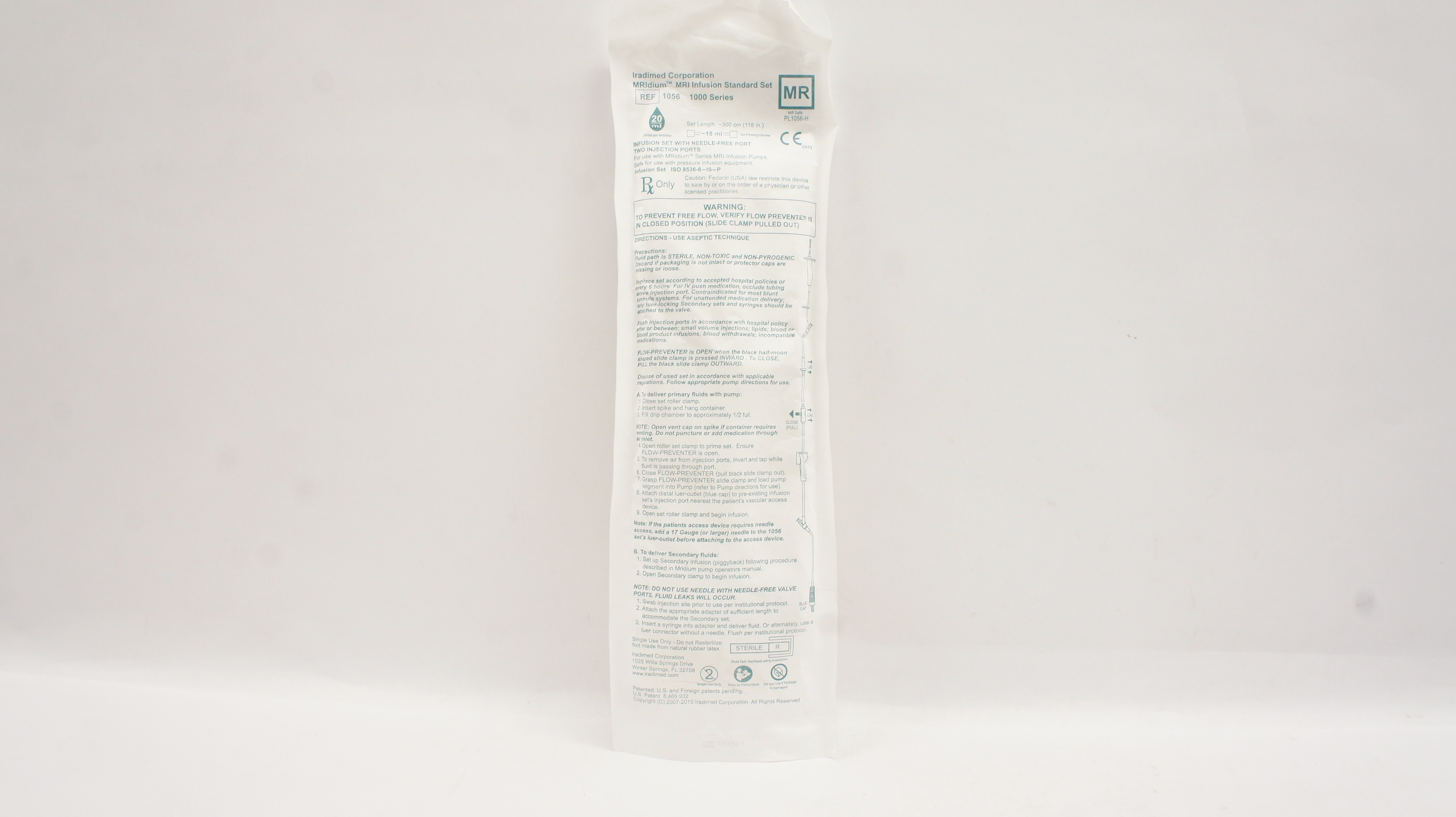 Iradimed 1056 MRIdium MRI Infusion Standard Set 20 drops/ml, 18 ml x 118 in. (x)