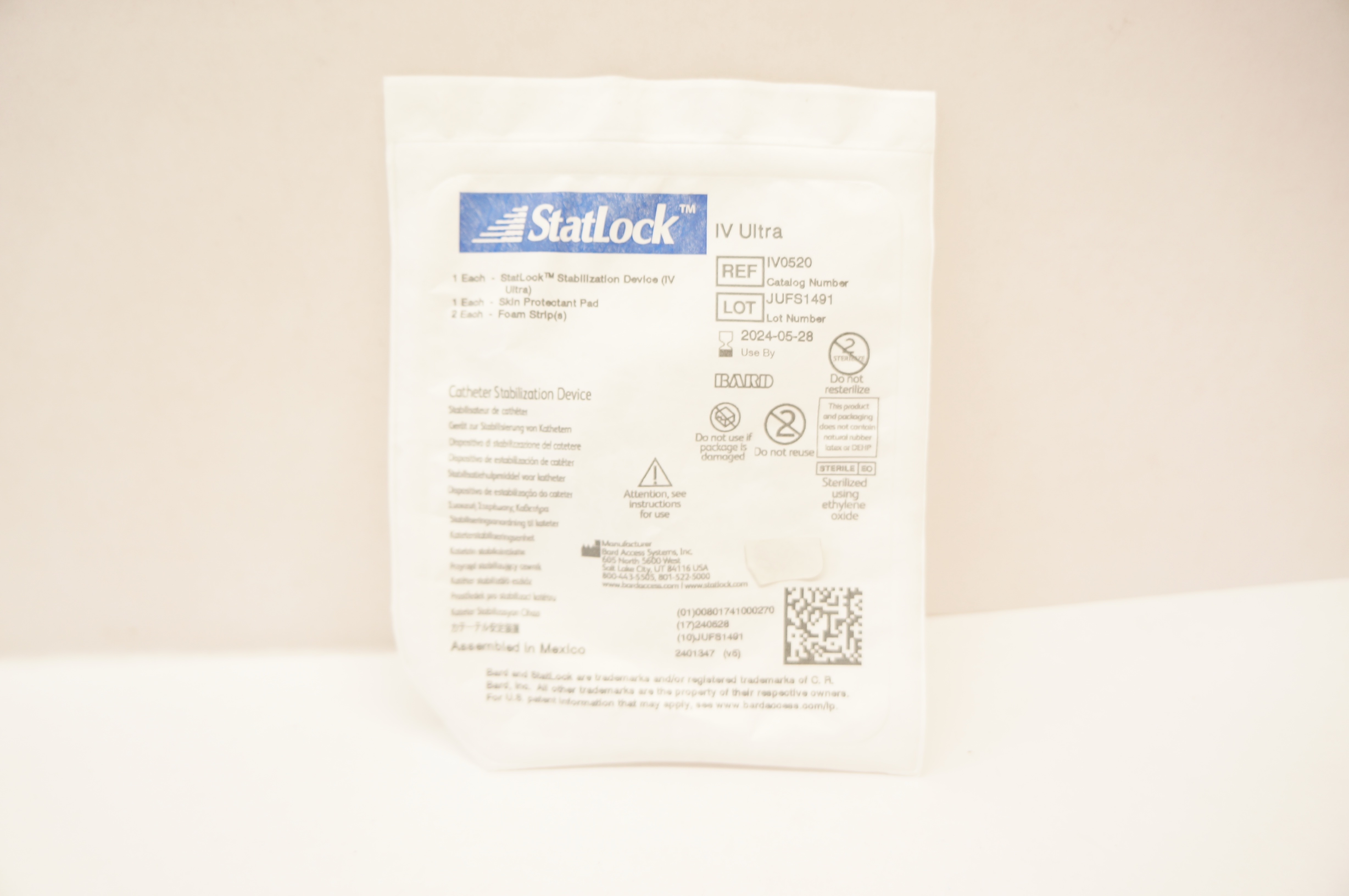 Bard IV0520 StatLock Cath. Stabilization Device IV Ultra
