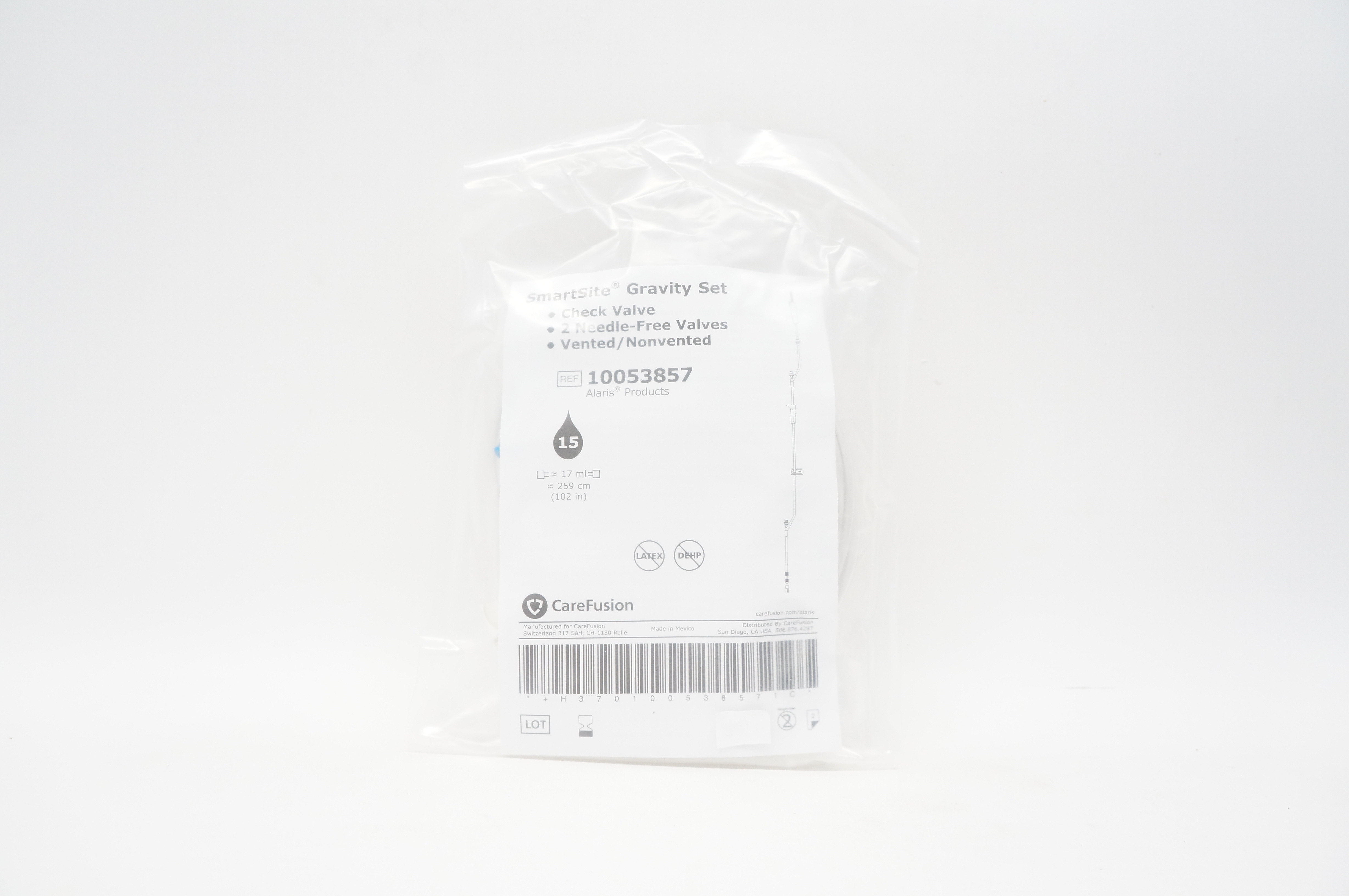 CareFusion 10053857 SmartSite Gravity Set 15 17ml 102inch
