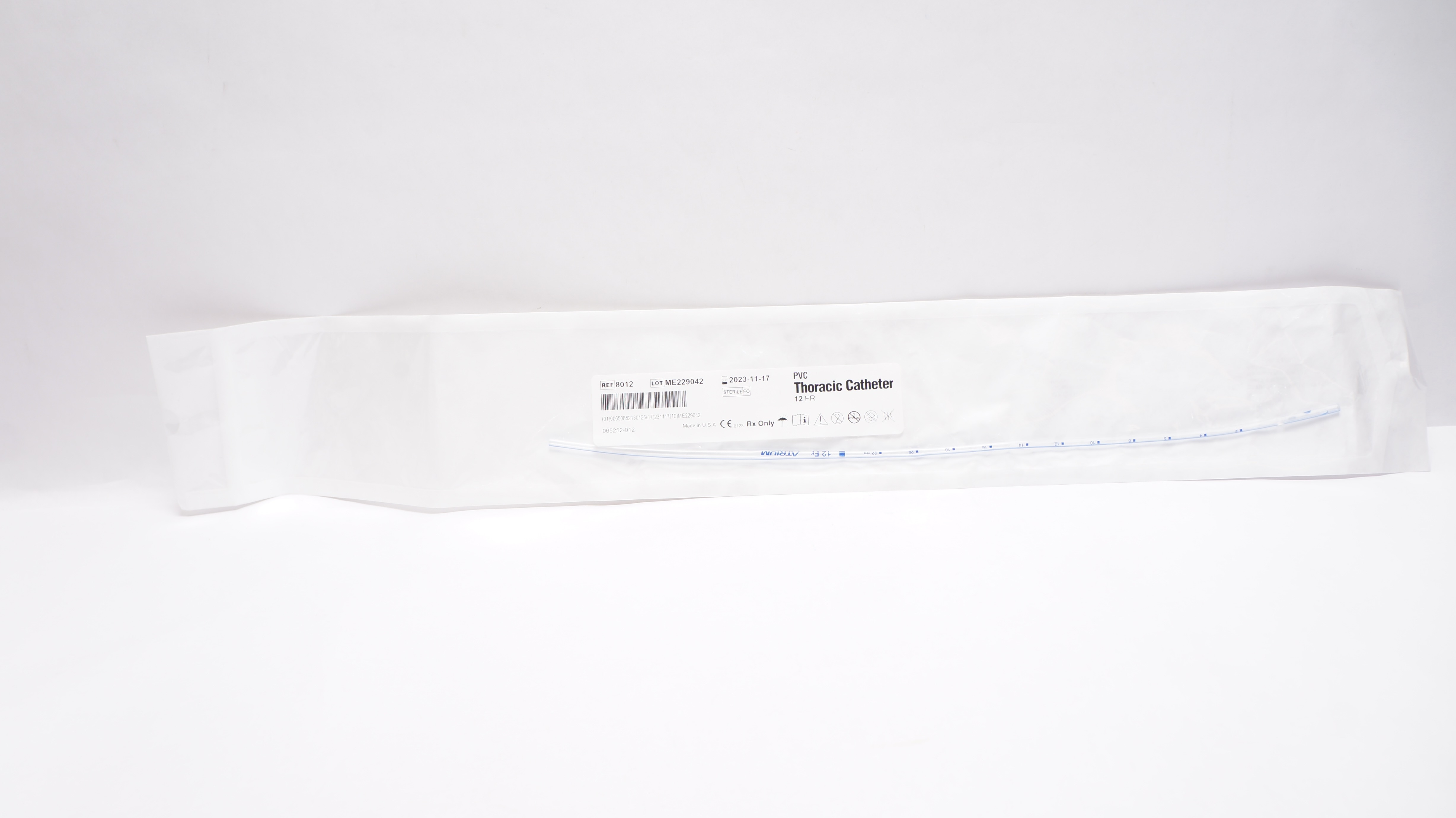 Atrium 8012 PVC Thoracic Cath. 12FR. (x)