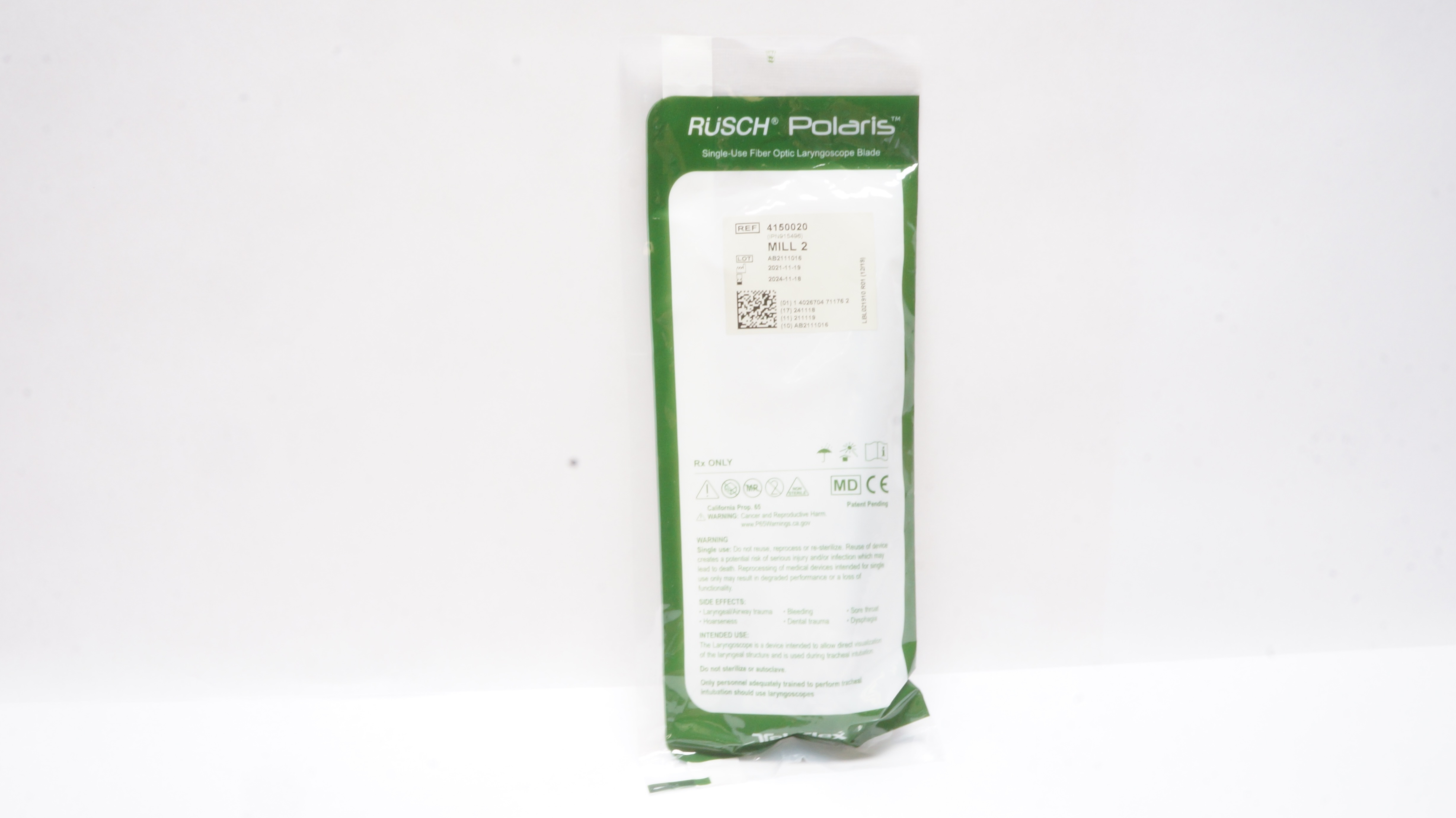 Teleflex 4150020 Rusch Polaris Fiber Optic Laryngoscope Blade, MILL 2