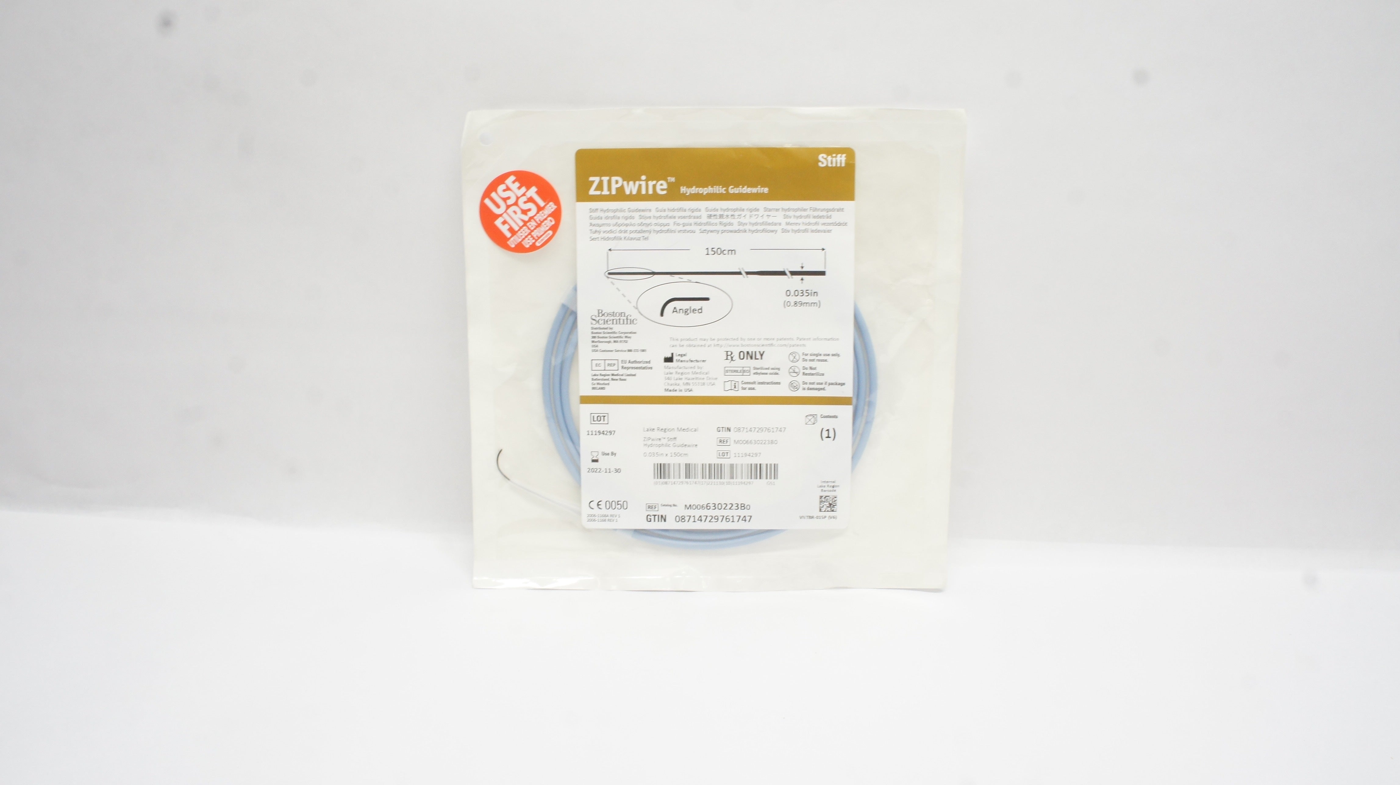 Boston Scientific 630223B Zipwire Hydrophilic Guidewire 150cm x 0.89mm (x)