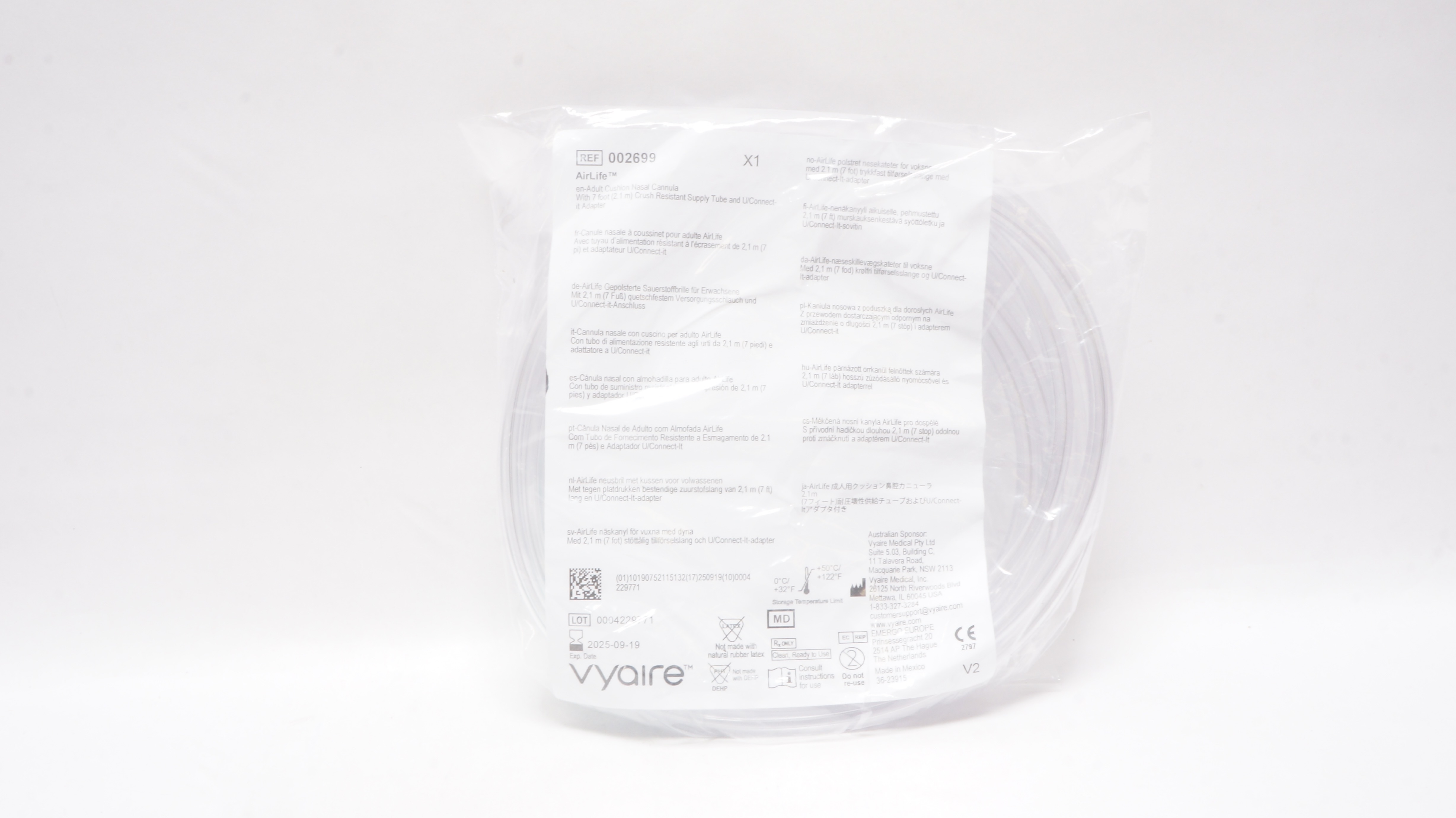 Vyaire 002699 AirLife Adult Cushion Nasal Cannula