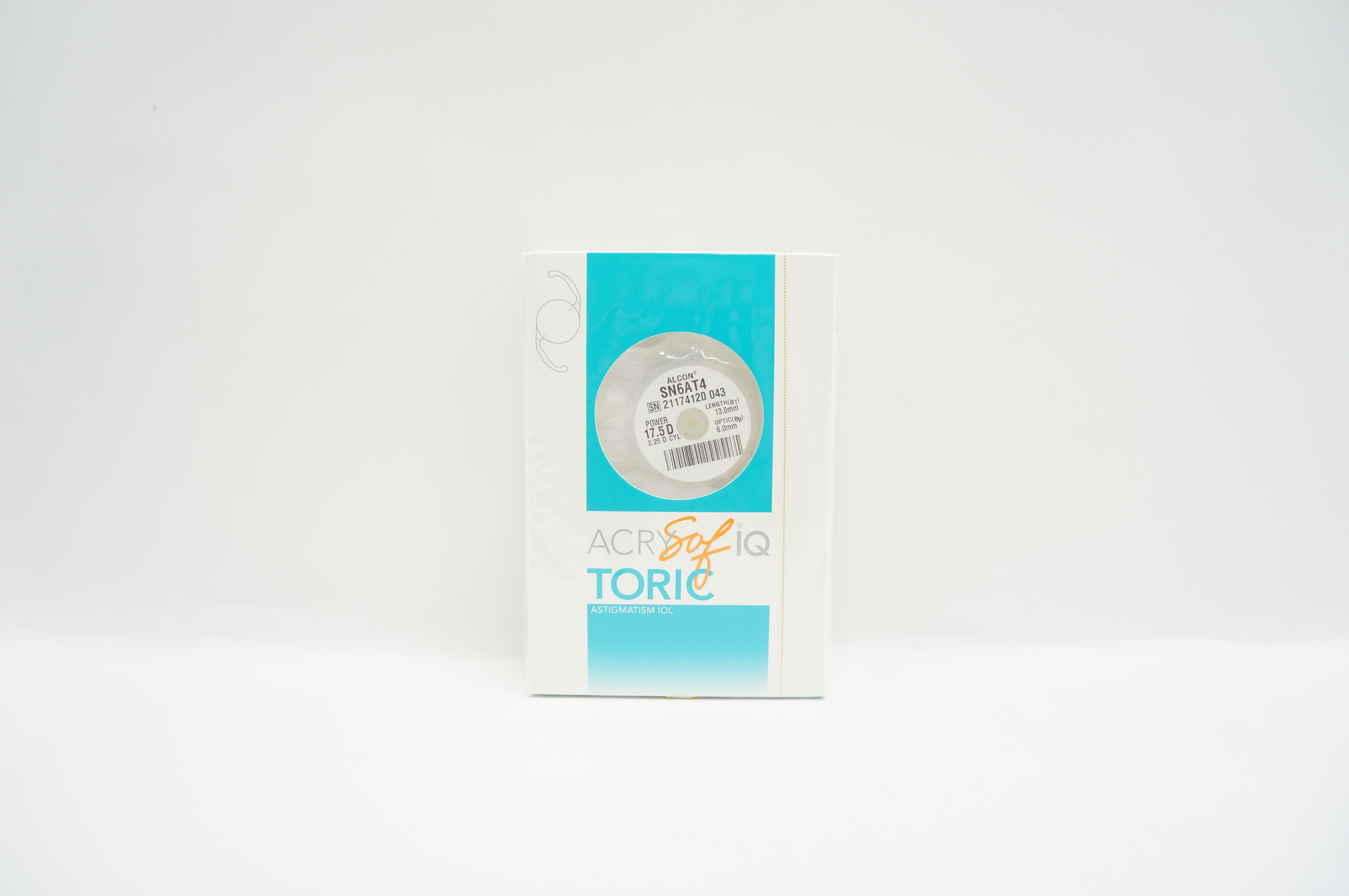 Alcon SN6AT4 ACRYSof IQ Toric Astigmatism IOL 17.5D 2.25 CYL 13.0 x 6.0mm (x)