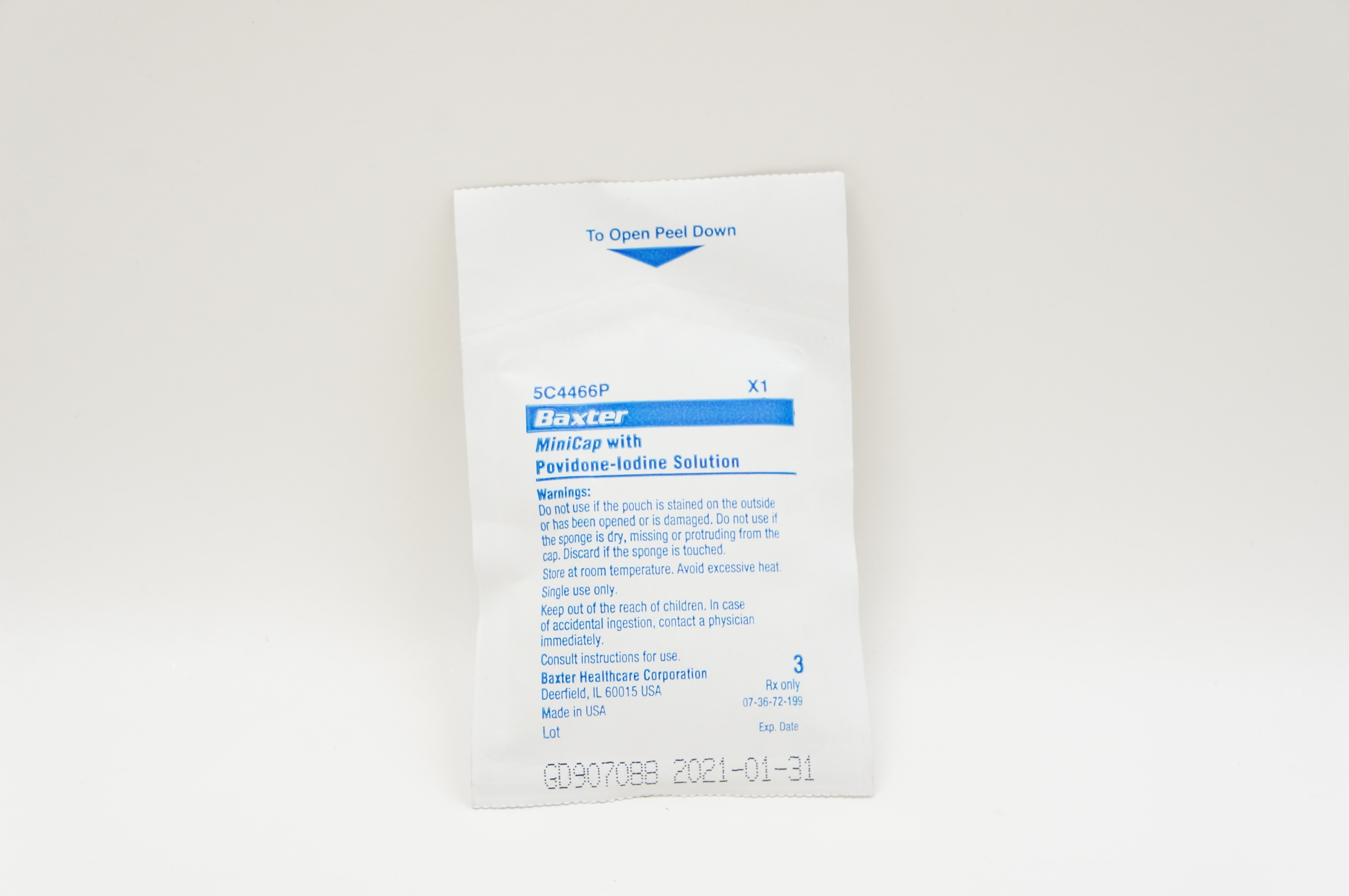 Baxter 5C4466P MiniCap with Povidone-Iodine Solution