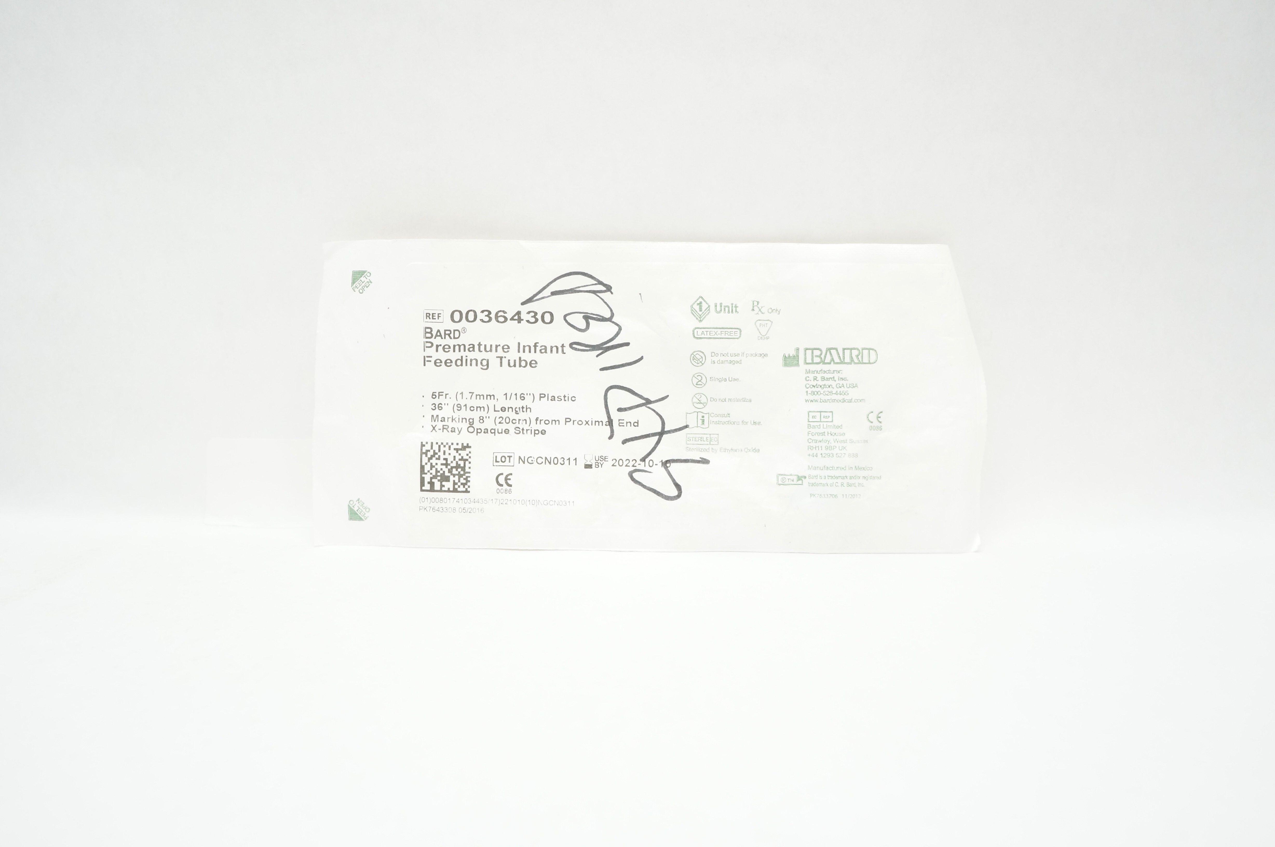 Bard 0036430 Premature Infant Feeding Tube 5Fr x 36inch (x)
