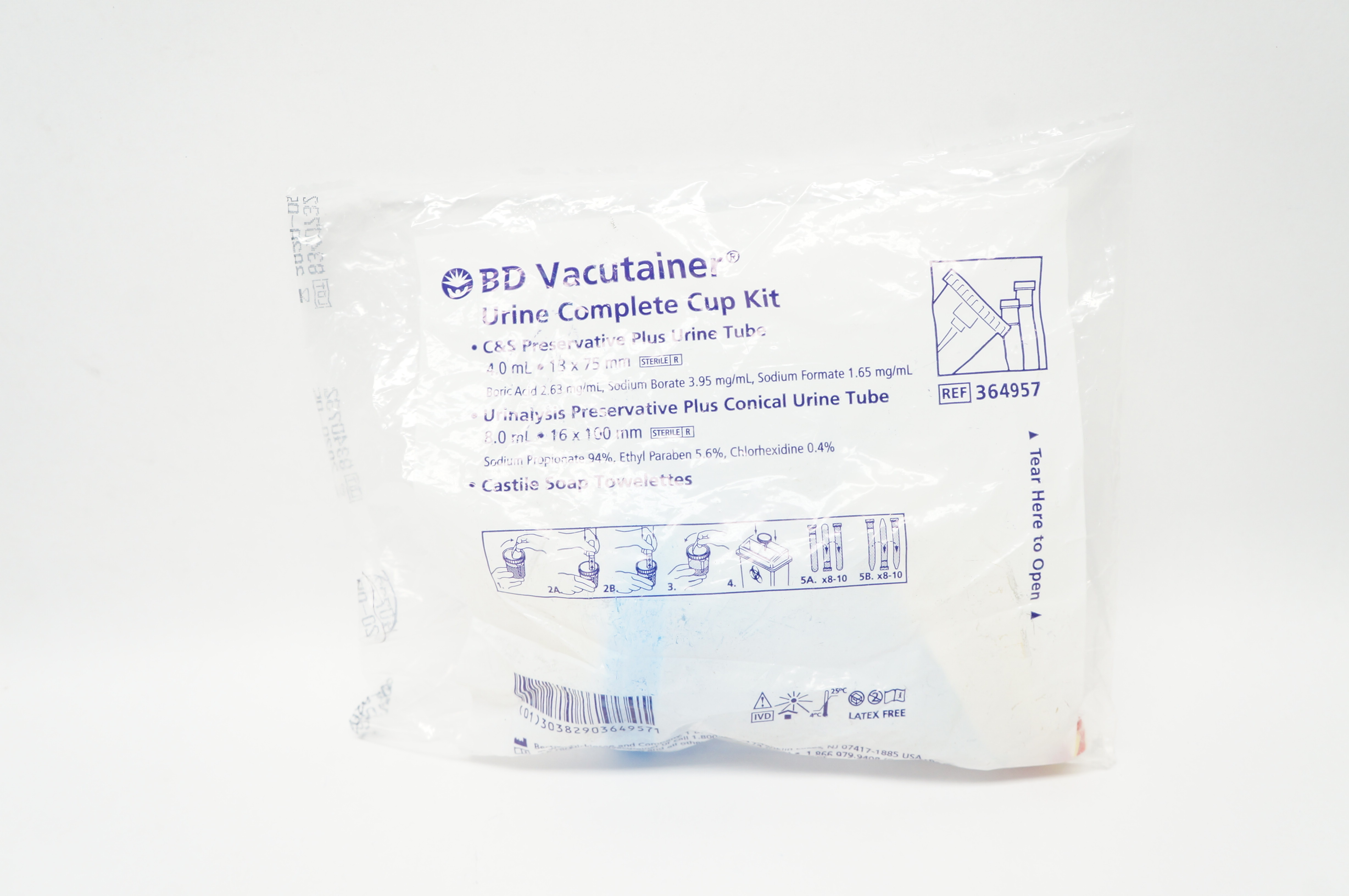 BD 364956 Vacutainer Urine Complete Cup Kit (x)